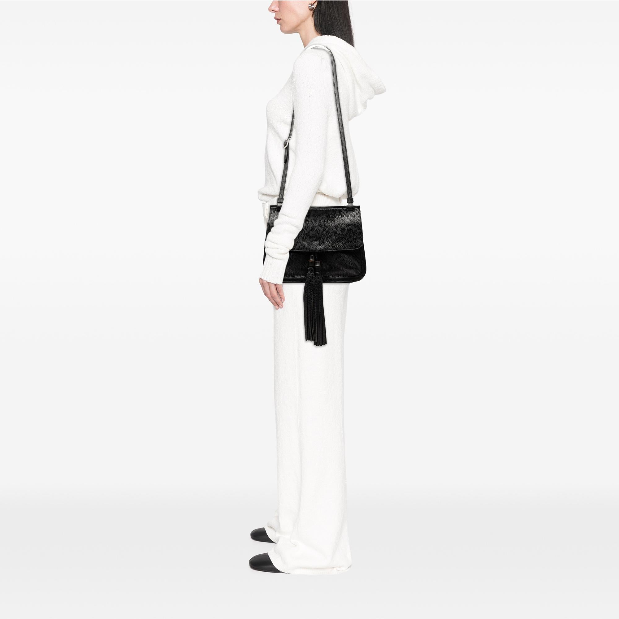 Gucci Medium Leather Bamboo Daily Crossbody