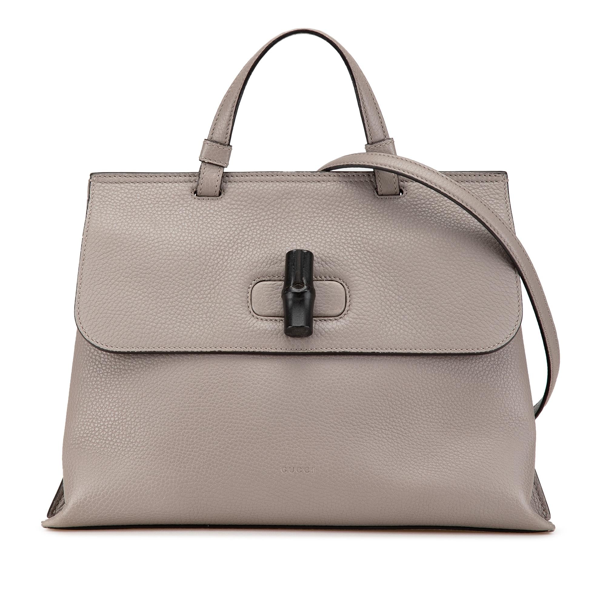 Gucci Medium Leather Bamboo Daily Satchel