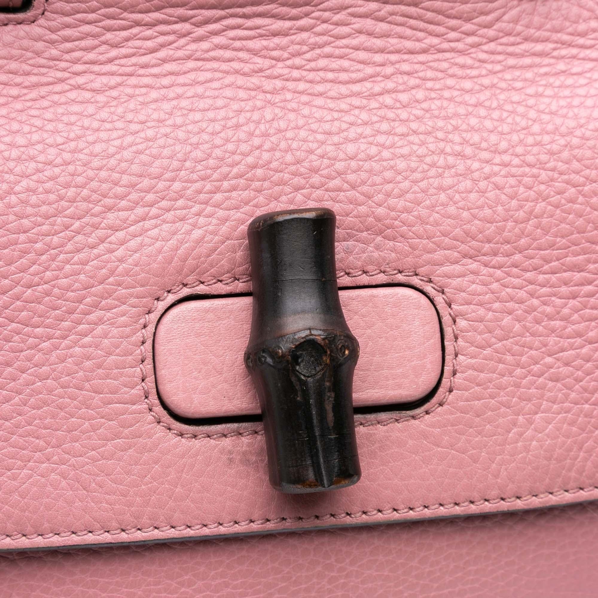 Gucci Medium Leather Bamboo Daily Satchel