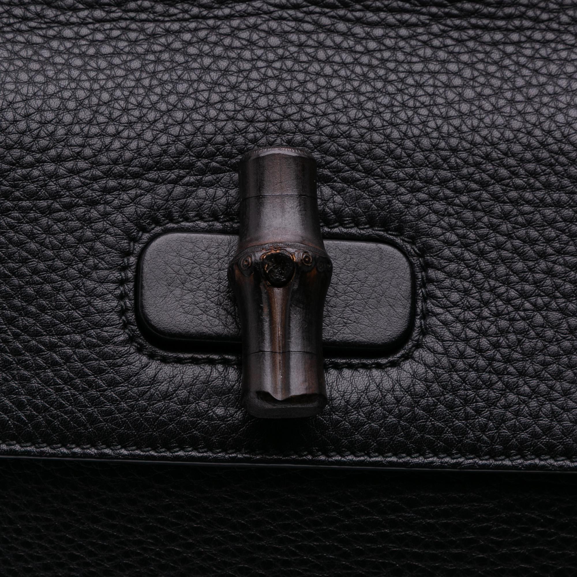 Gucci Medium Leather Bamboo Daily Satchel