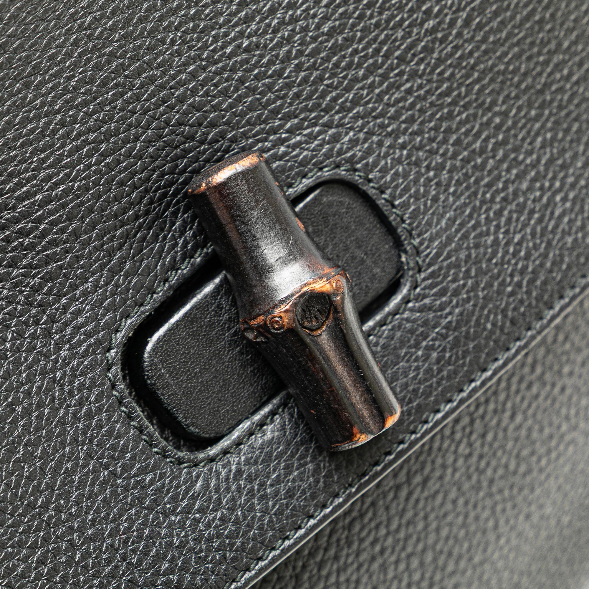 Gucci Medium Leather Bamboo Daily Satchel