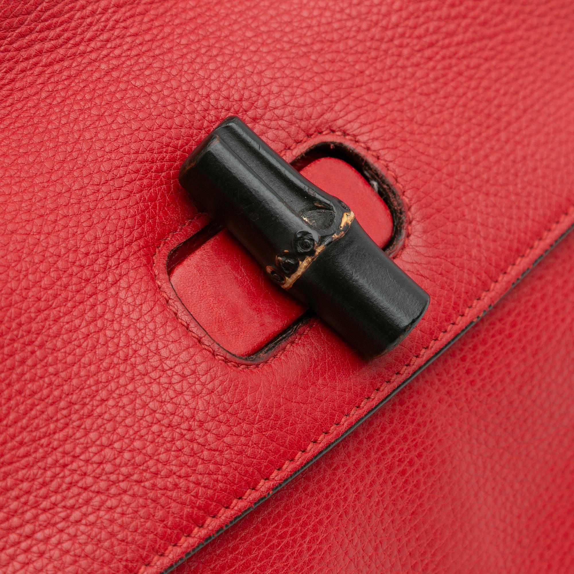 Gucci Medium Leather Bamboo Daily Satchel