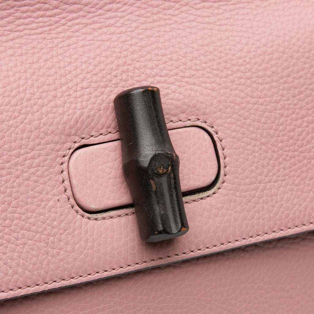 Gucci Medium Leather Bamboo Daily Satchel