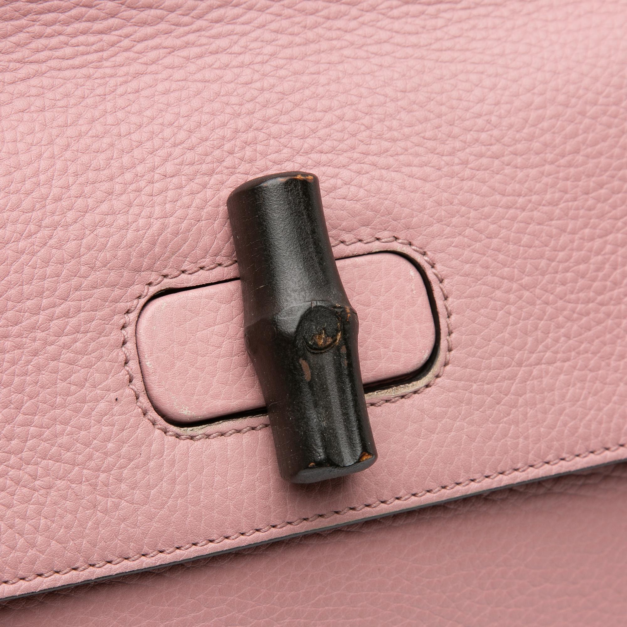 Gucci Medium Leather Bamboo Daily Satchel