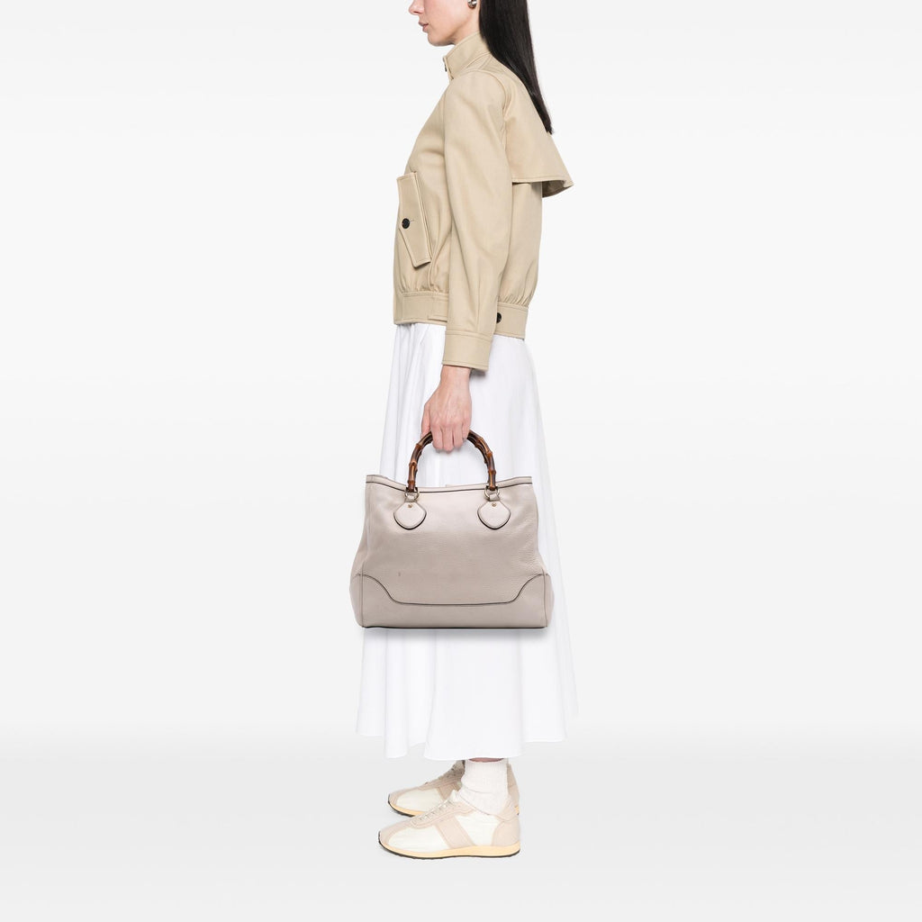 Gucci Medium Leather Bamboo Diana Tote