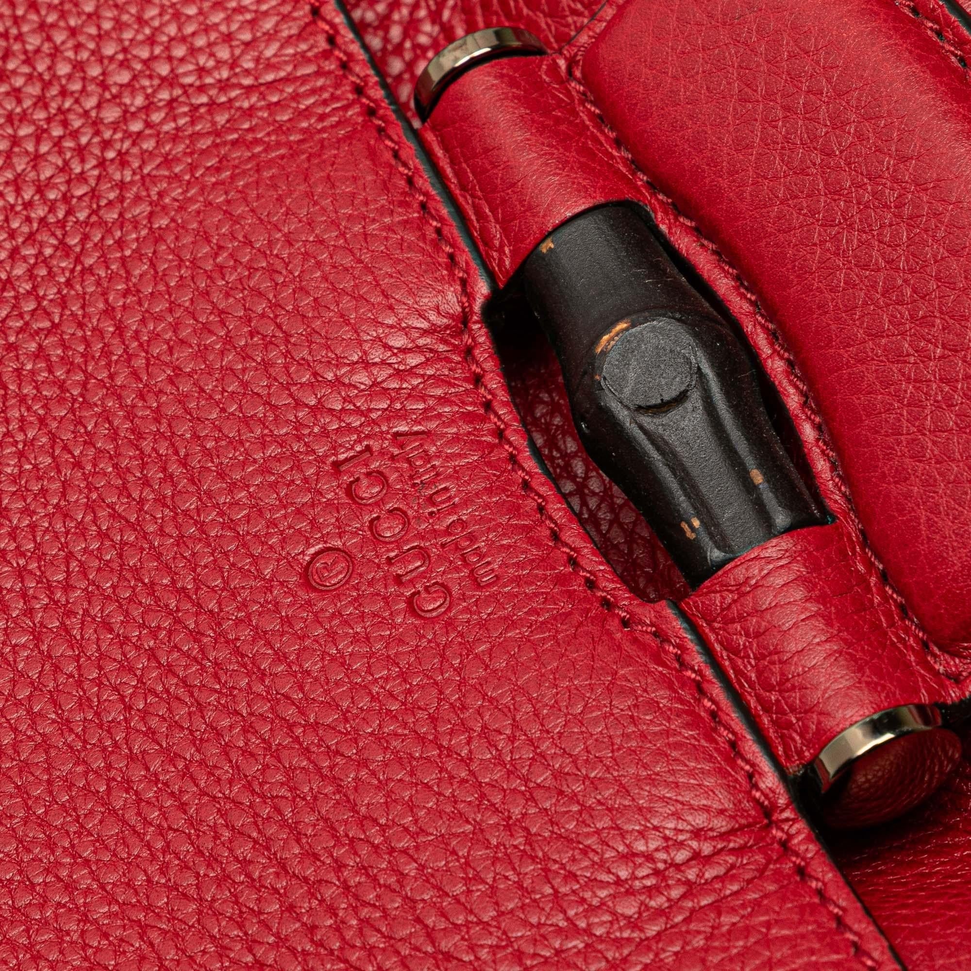 Gucci Medium Leather Bamboo Nouveau Fringe Crossbody