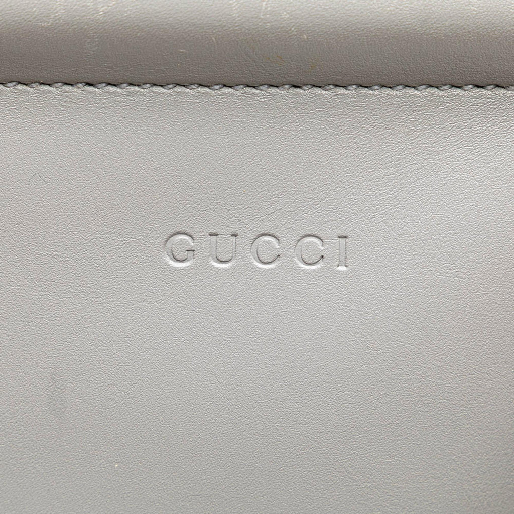 Gucci Medium Leather Bamboo Nymphaea Satchel