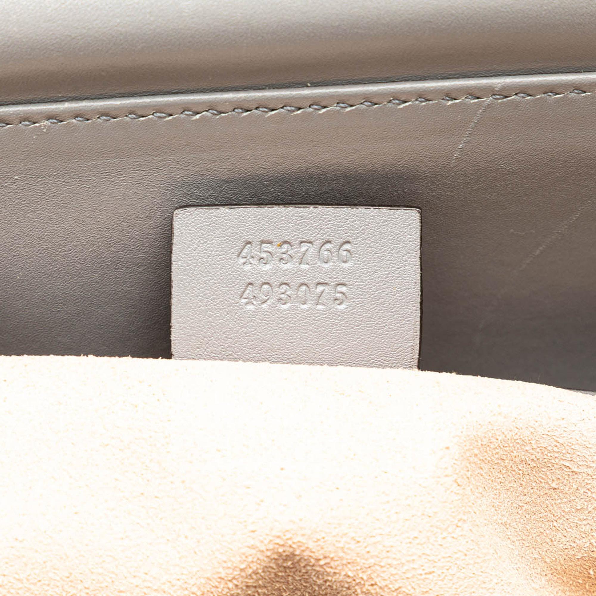 Gucci Medium Leather Bamboo Nymphaea Satchel