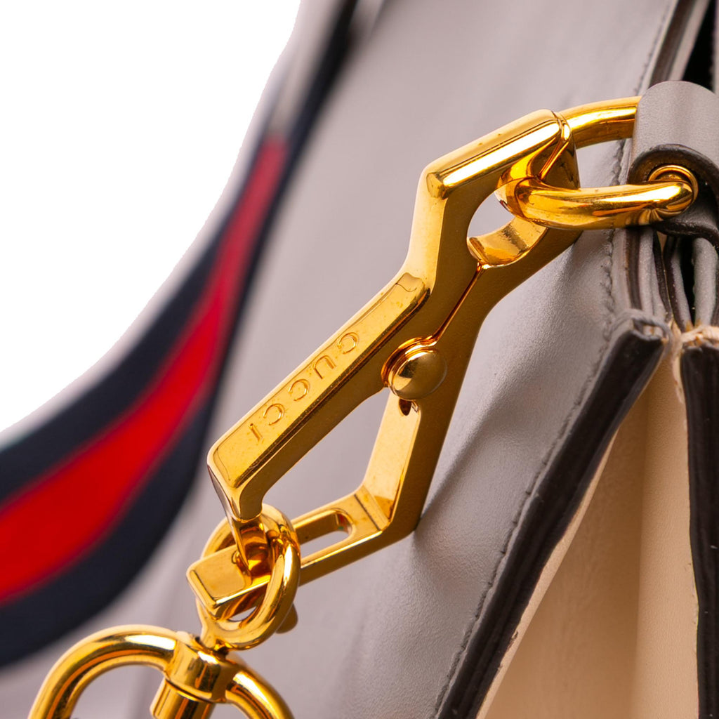 Gucci Medium Leather Bamboo Nymphaea Satchel