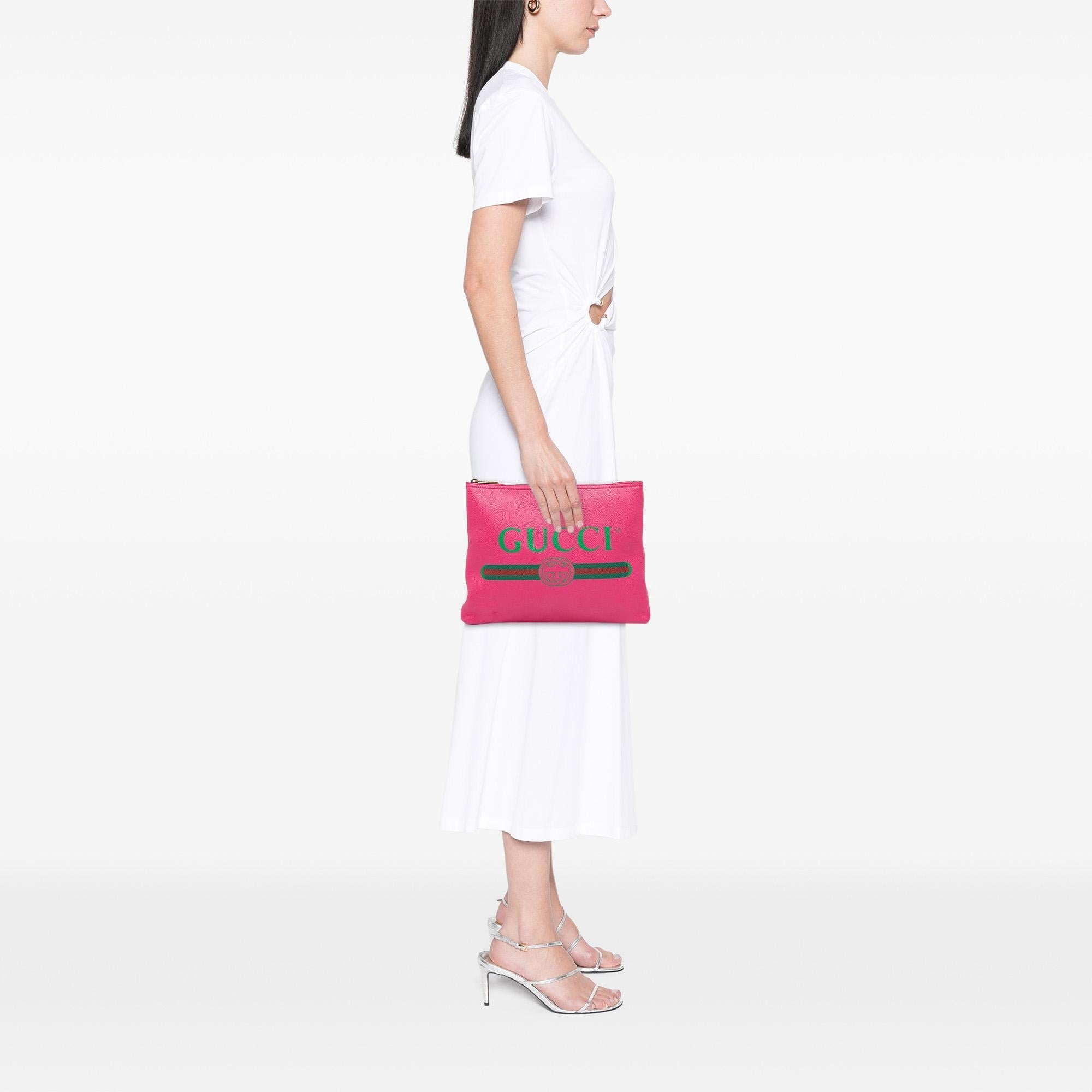 Gucci Medium Leather Logo Portfolio Clutch