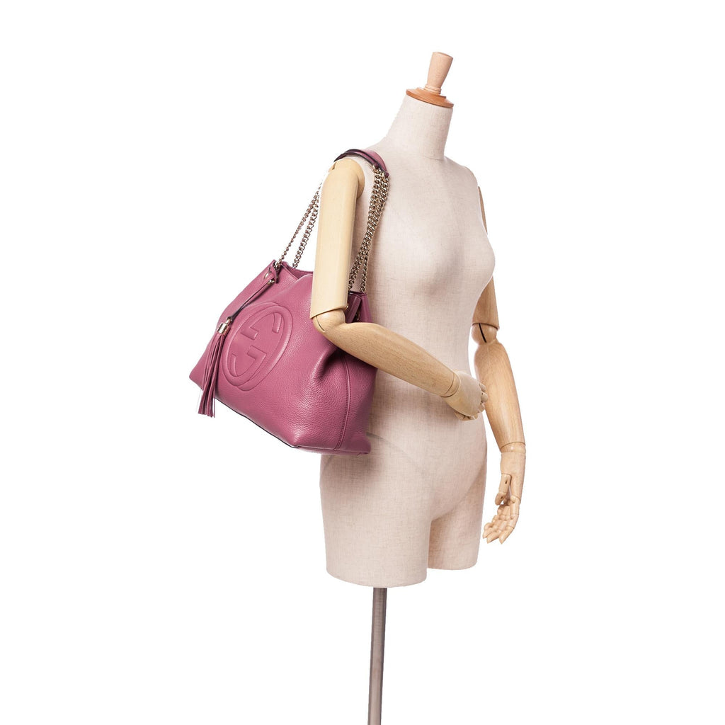 Gucci Medium Leather Soho Chain Tote