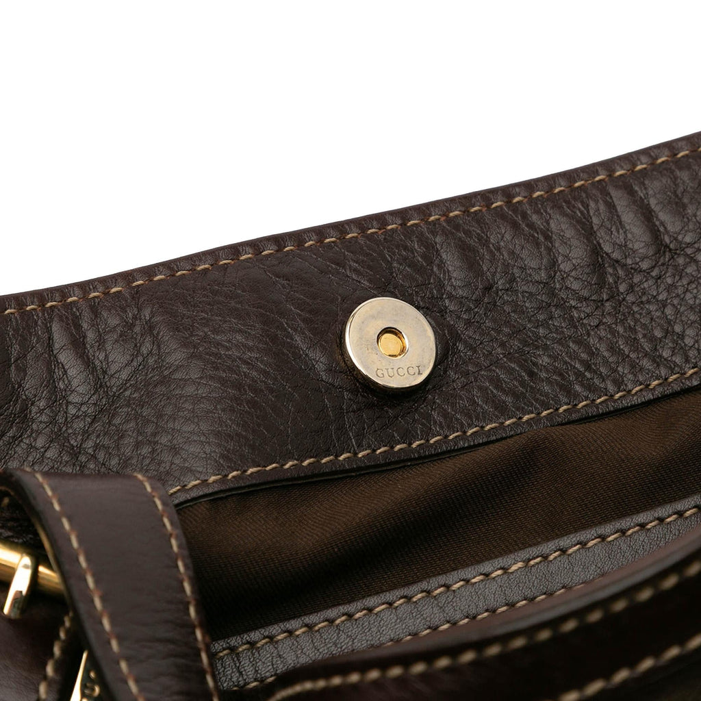 Gucci Medium Leather Web Britt Satchel