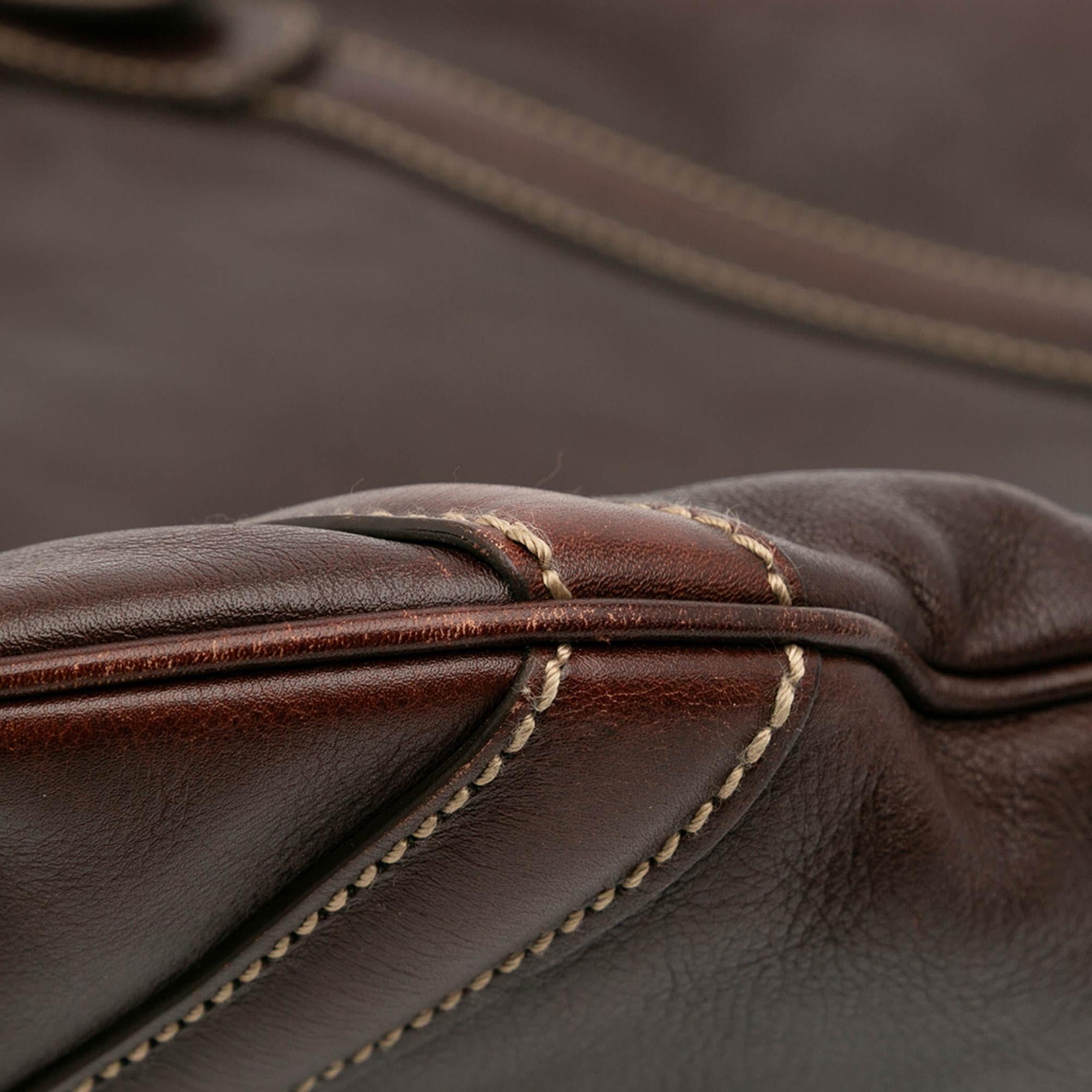 Gucci Medium Leather Web Britt Satchel