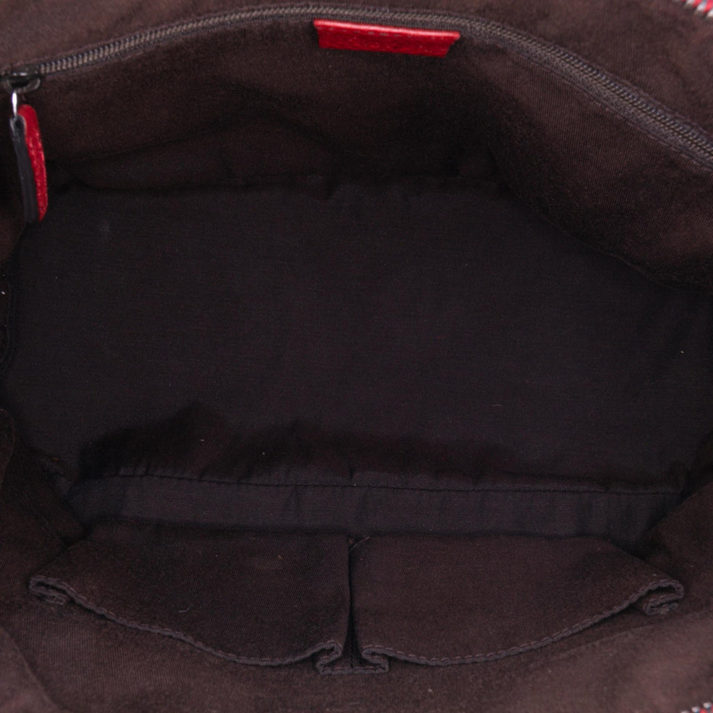 Gucci Medium Leather Web Dome Satchel