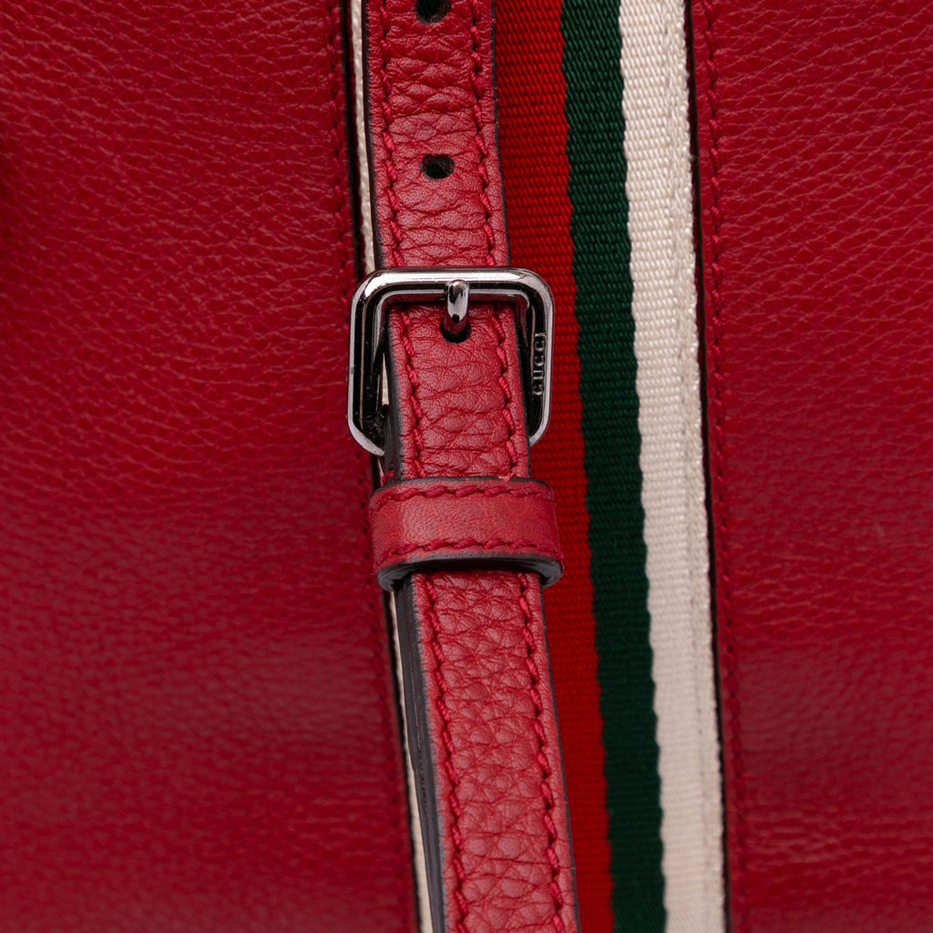 Gucci Medium Leather Web Dome Satchel