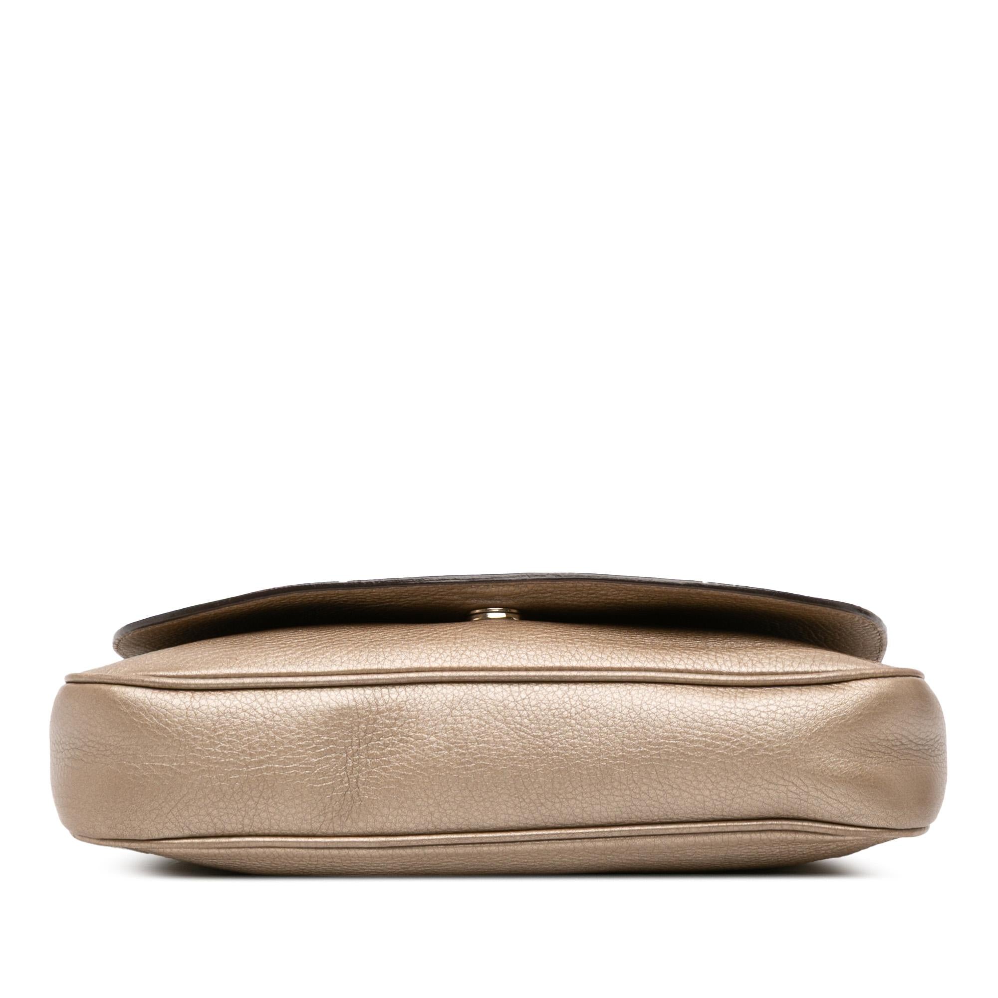 Gucci Medium Metallic Leather Soho Chain Flap Crossbody