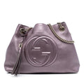 Gucci Medium Metallic Leather Soho Chain Tote