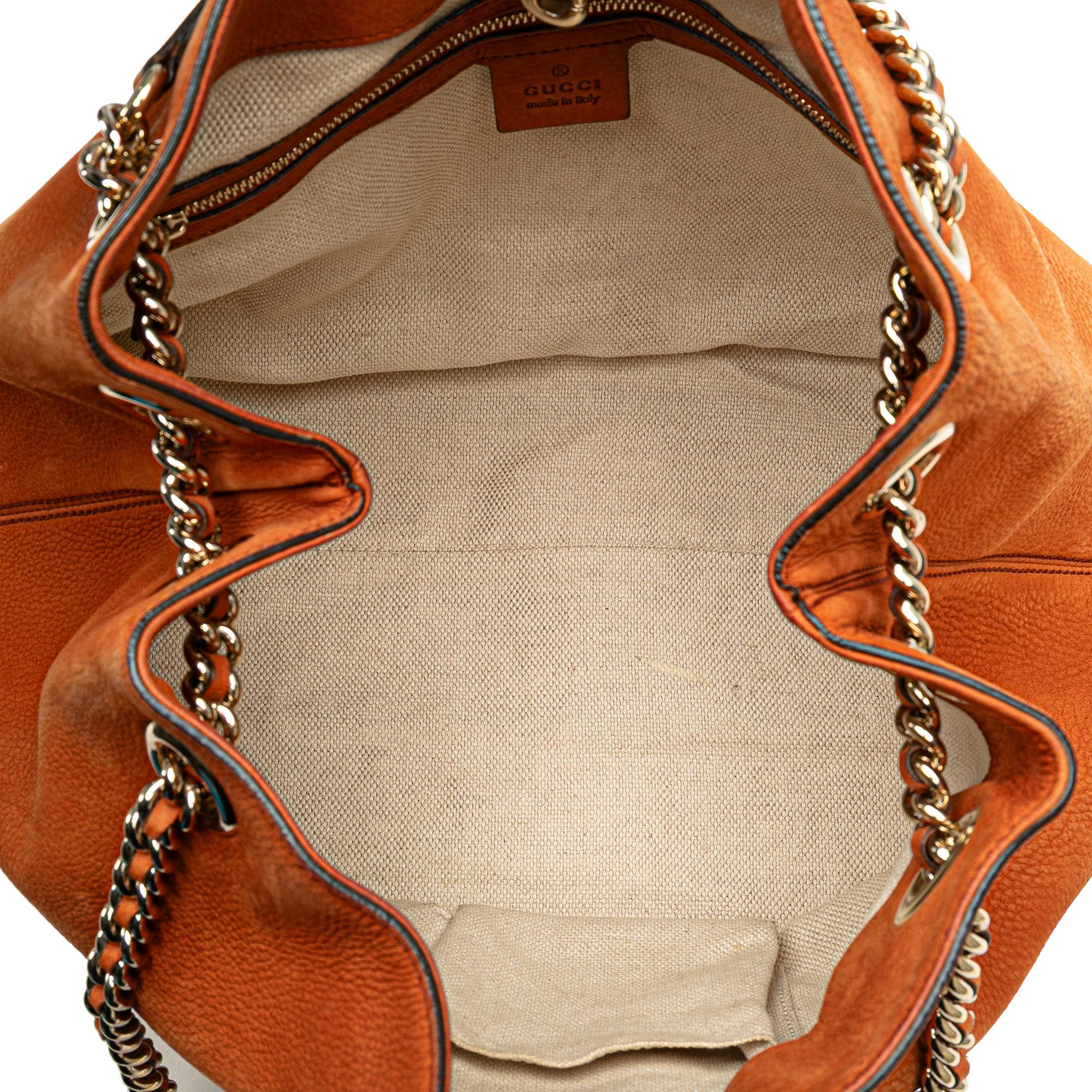 Gucci Medium Nubuck Leather Soho Chain Tote