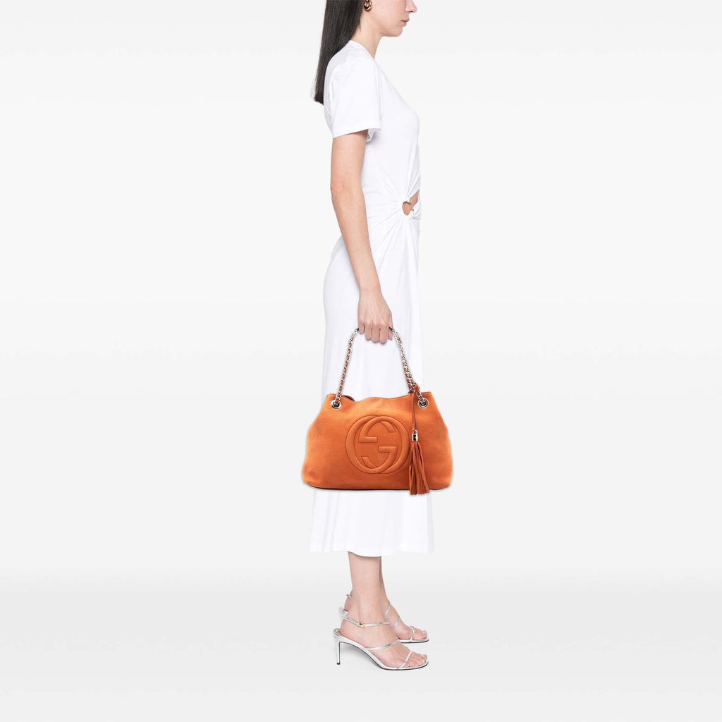 Gucci Medium Nubuck Leather Soho Chain Tote