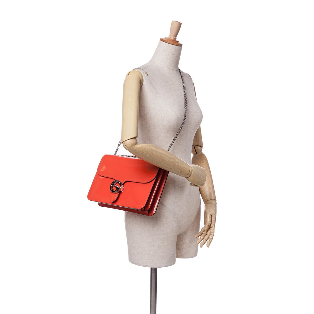 Gucci Medium PatLBt Dollar Interlocking G Crossbody