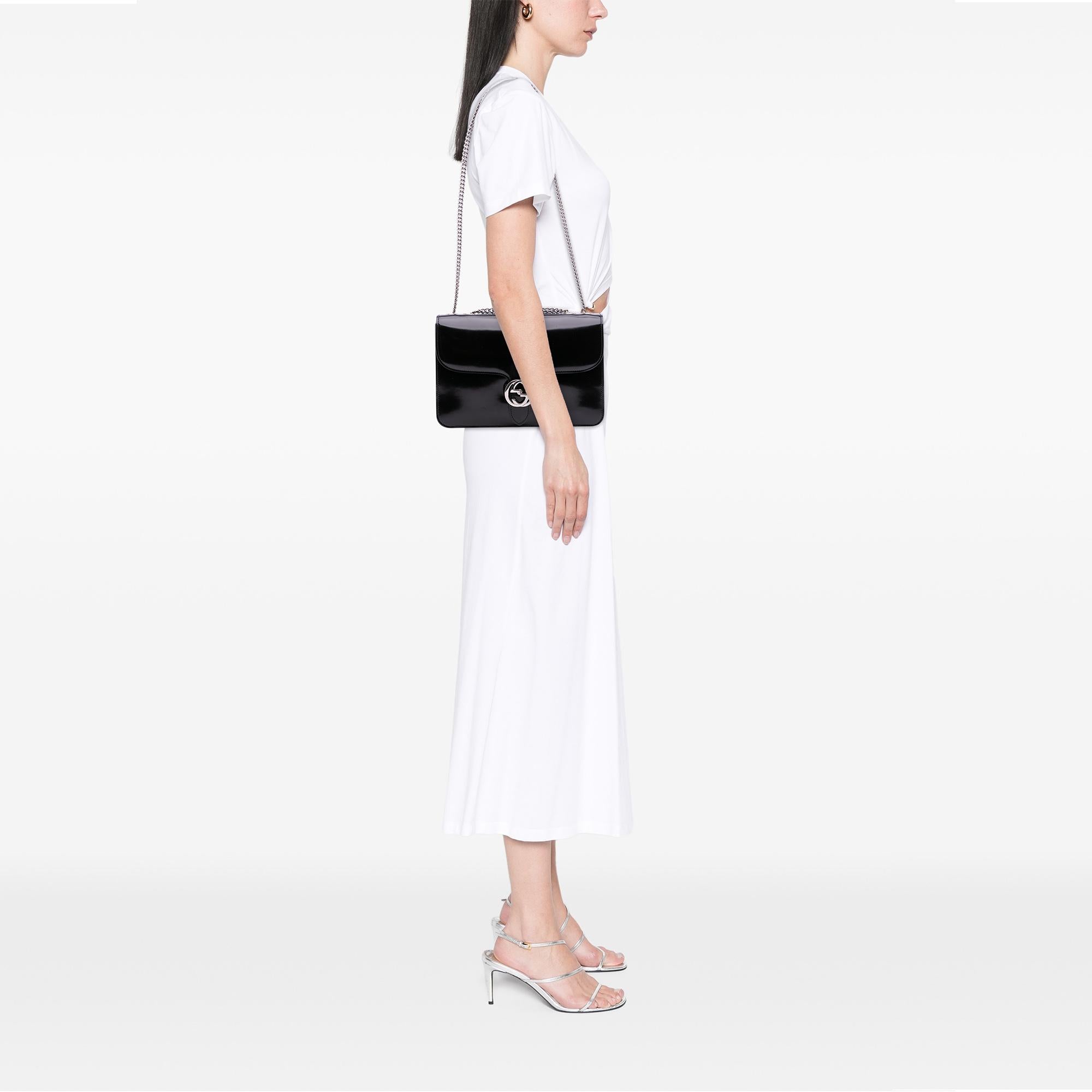Gucci Medium PatLBt Dollar Interlocking G Crossbody