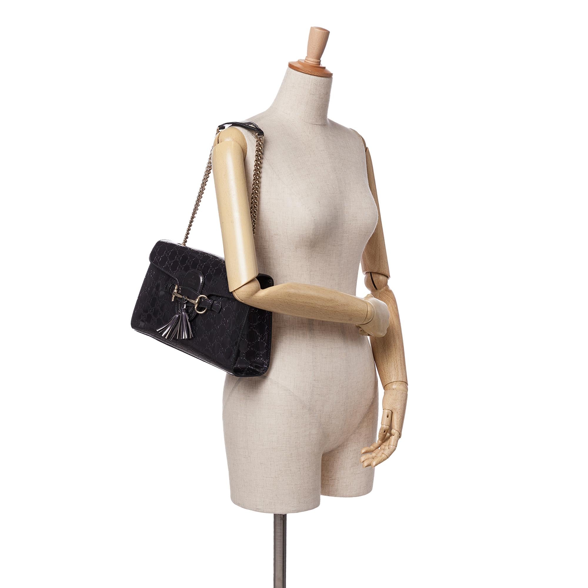 Gucci Medium PatLBt Guccissima Emily Shoulder Bag