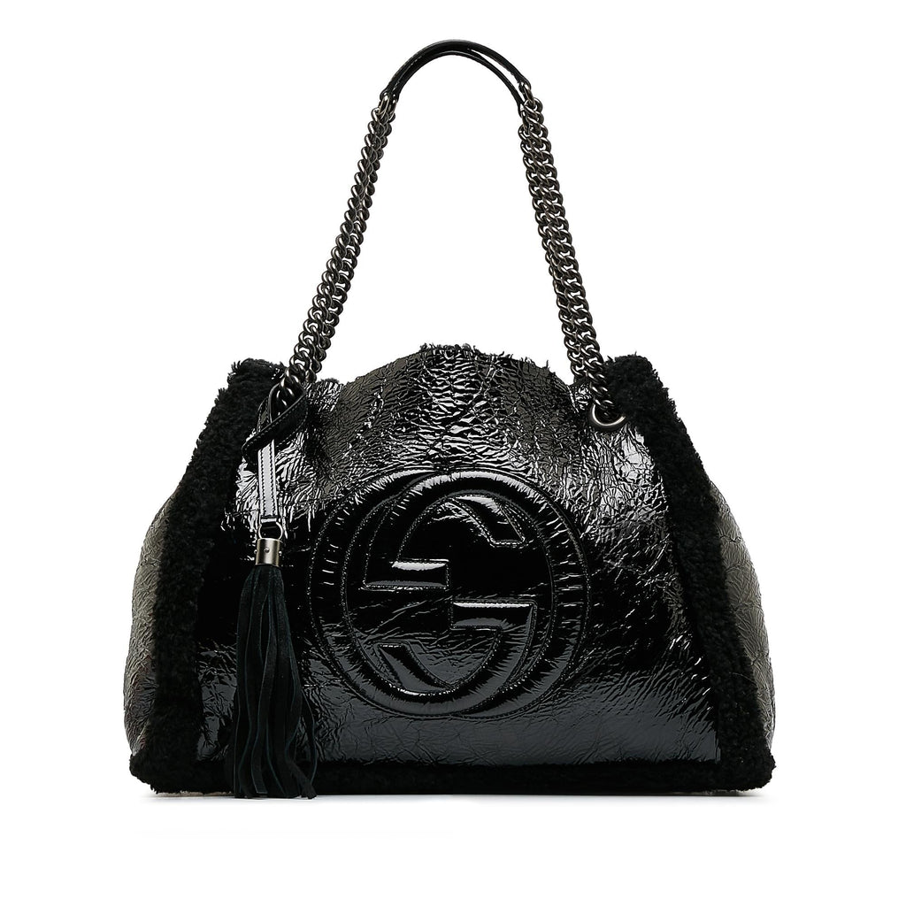 Gucci Medium 1:1 Rep Shearling Soho Chain Tote (SHG-dATtOX)