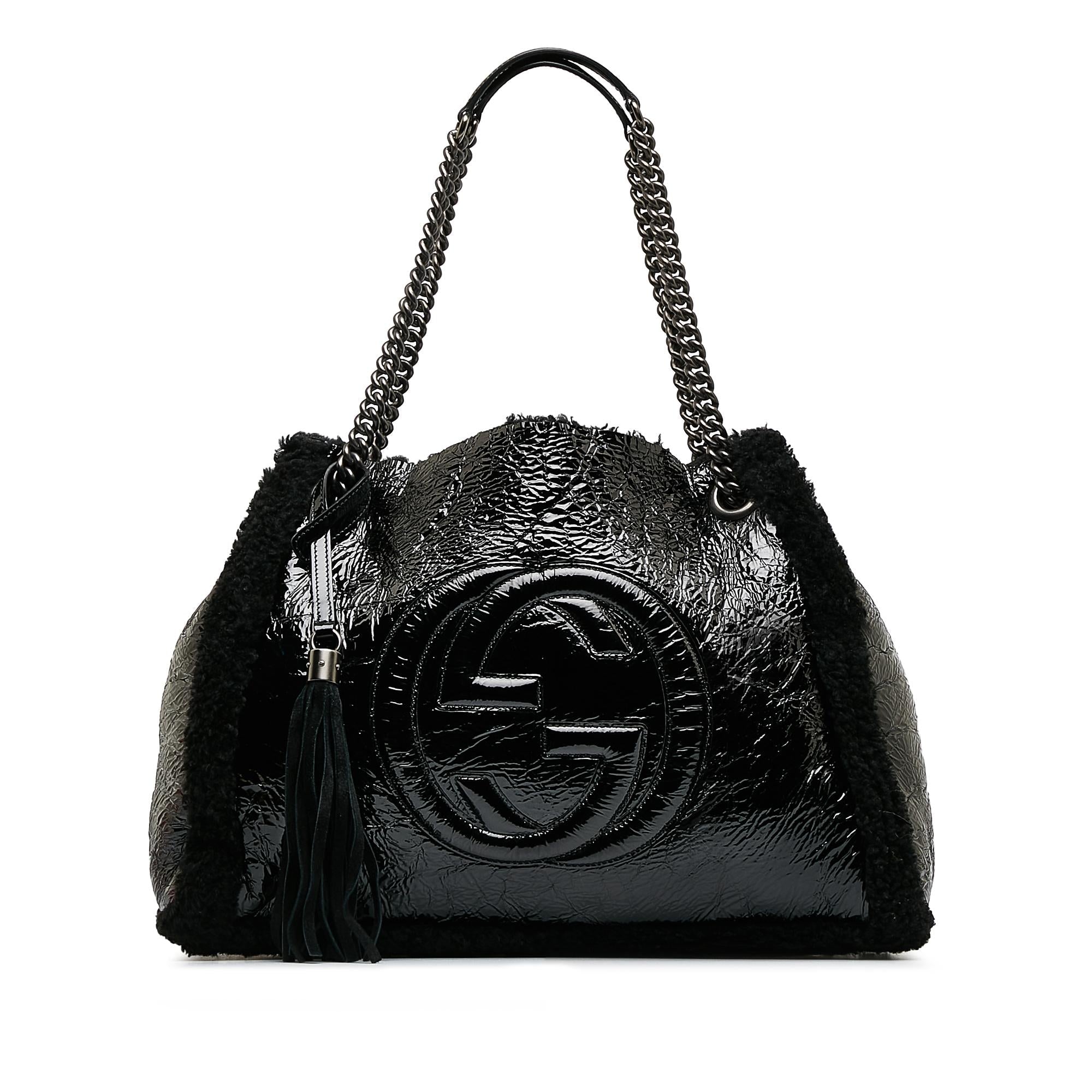 Gucci Medium 1:1 Rep Shearling Soho Chain Tote (SHG-dATtOX)