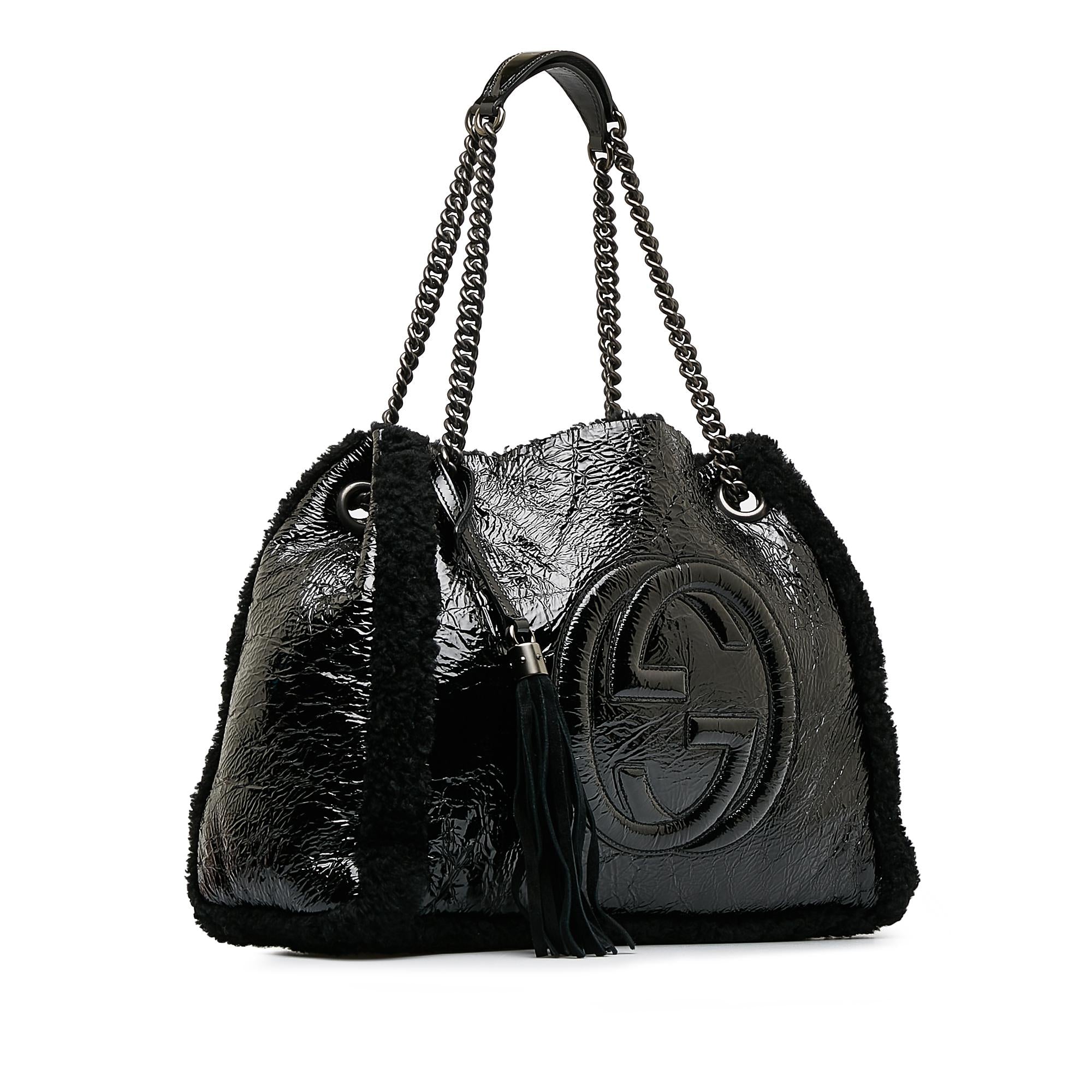 Gucci Medium 1:1 Rep Shearling Soho Chain Tote (SHG-dATtOX)