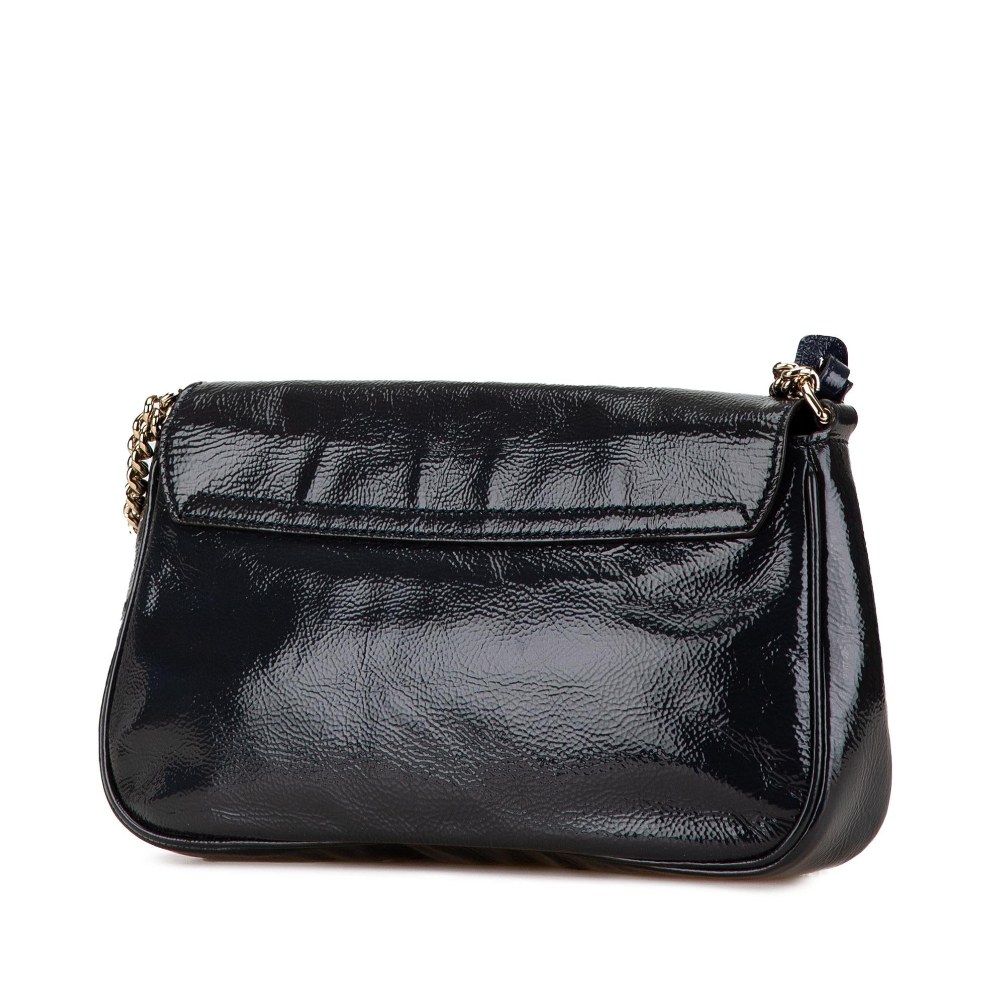 Gucci Medium Patent Soho Chain Flap Crossbody (SHG-HA9Vt3)