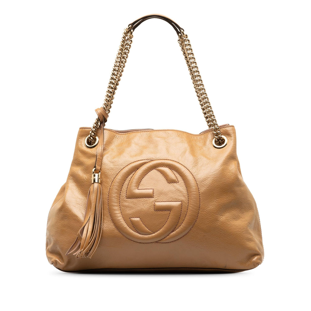 Gucci Medium Patent Soho Chain Tote (SHG-jrt6iJ)