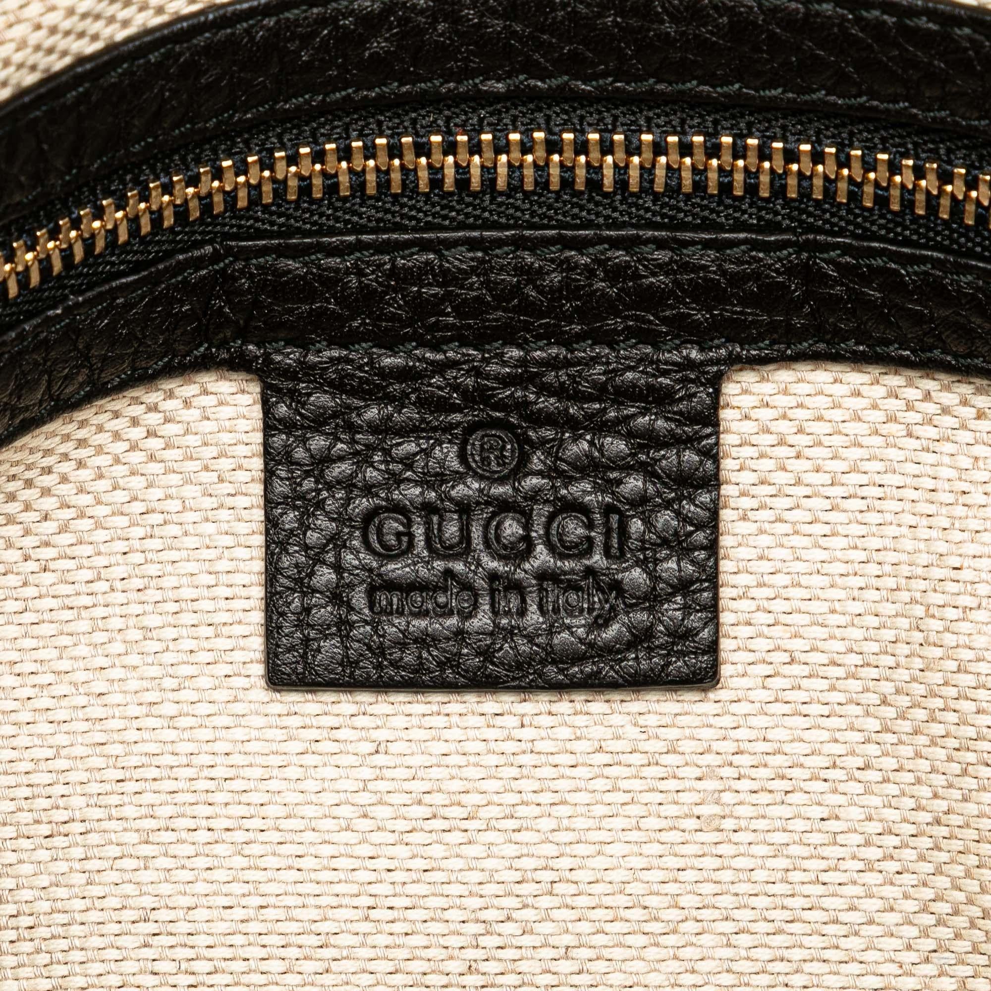 Gucci Medium Pebbled Calfskin Soho Boston Bag