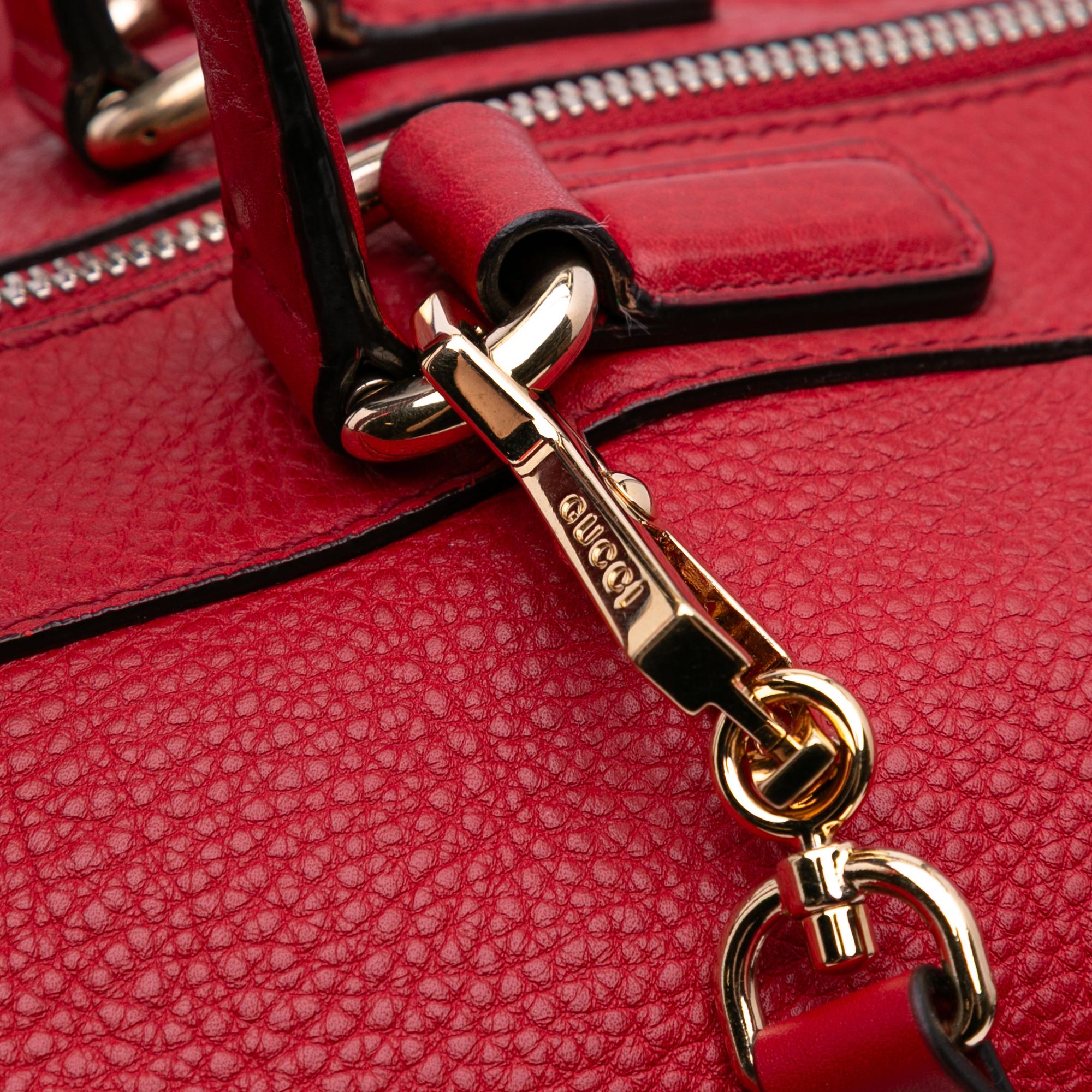 Gucci Medium Pebbled Calfskin Soho Boston Bag