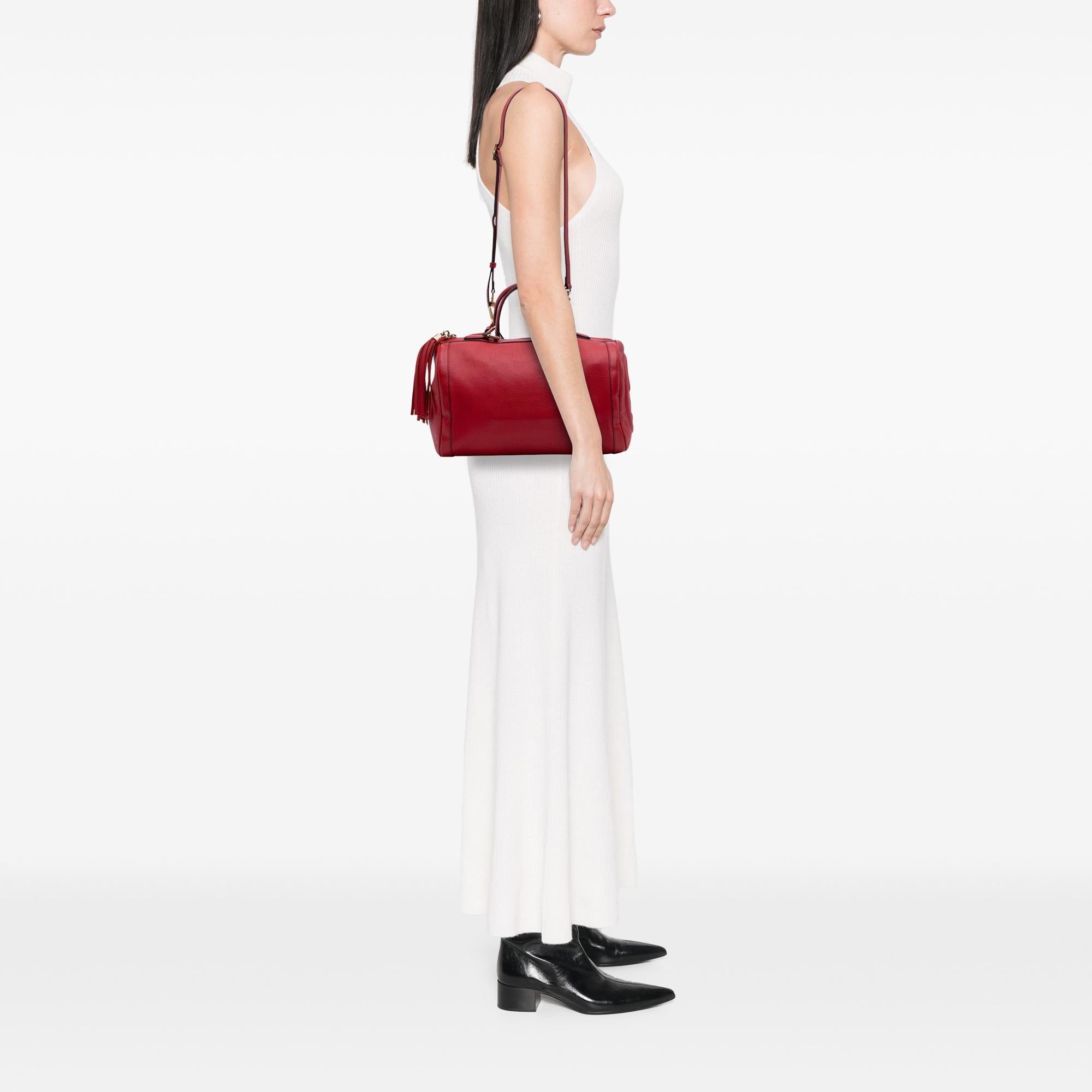 Gucci Medium Pebbled Calfskin Soho Boston Bag