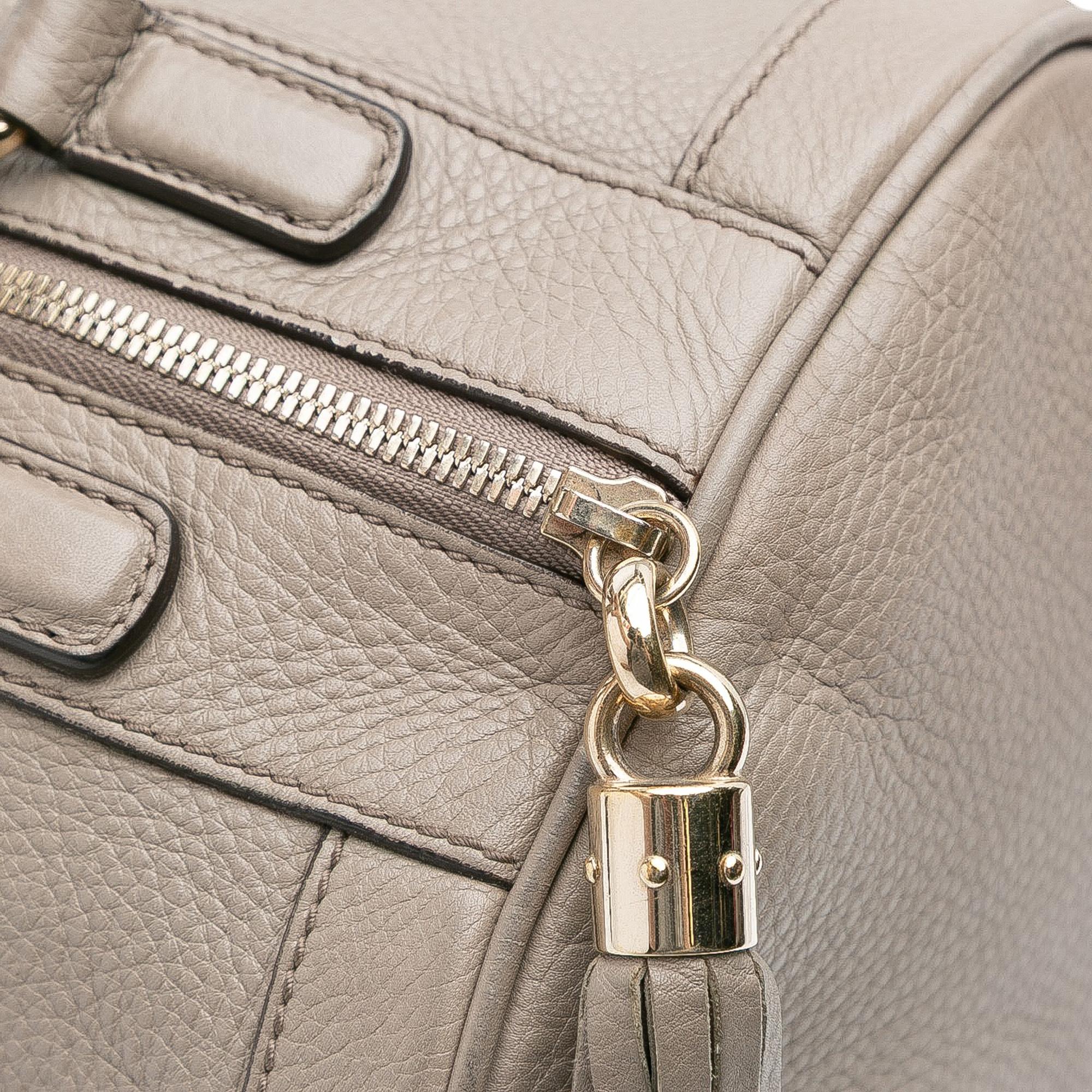 Gucci Medium Pebbled Calfskin Soho Boston Bag