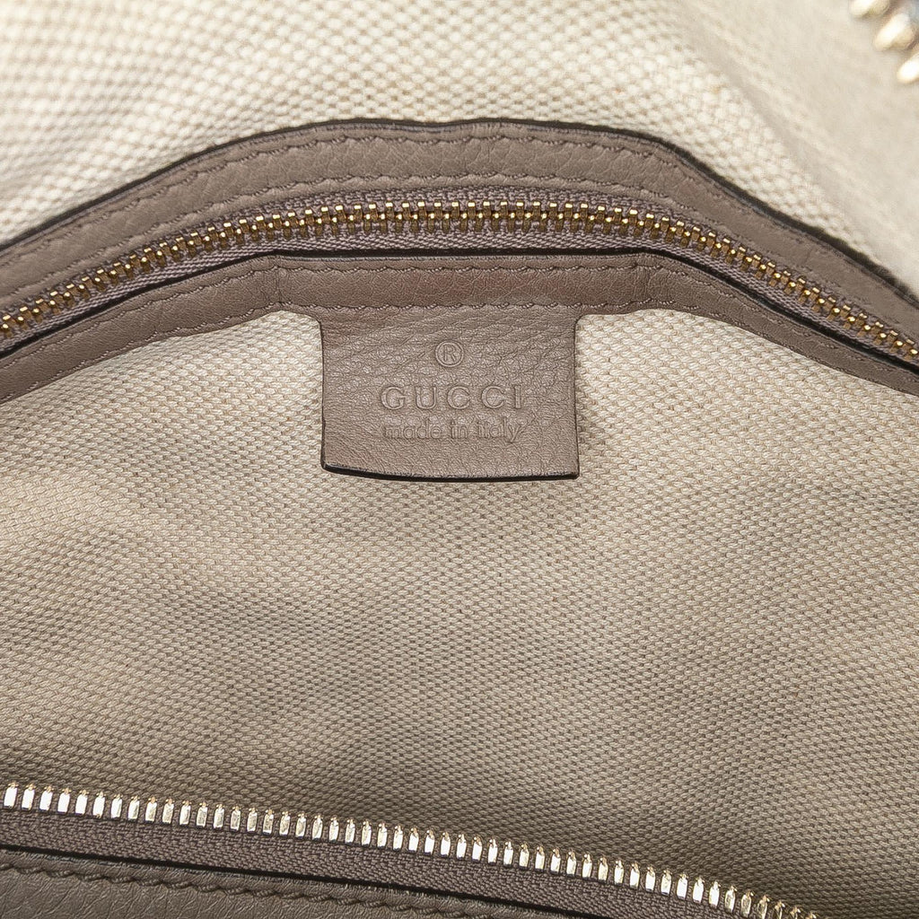 Gucci Medium Pebbled Calfskin Soho Boston Bag