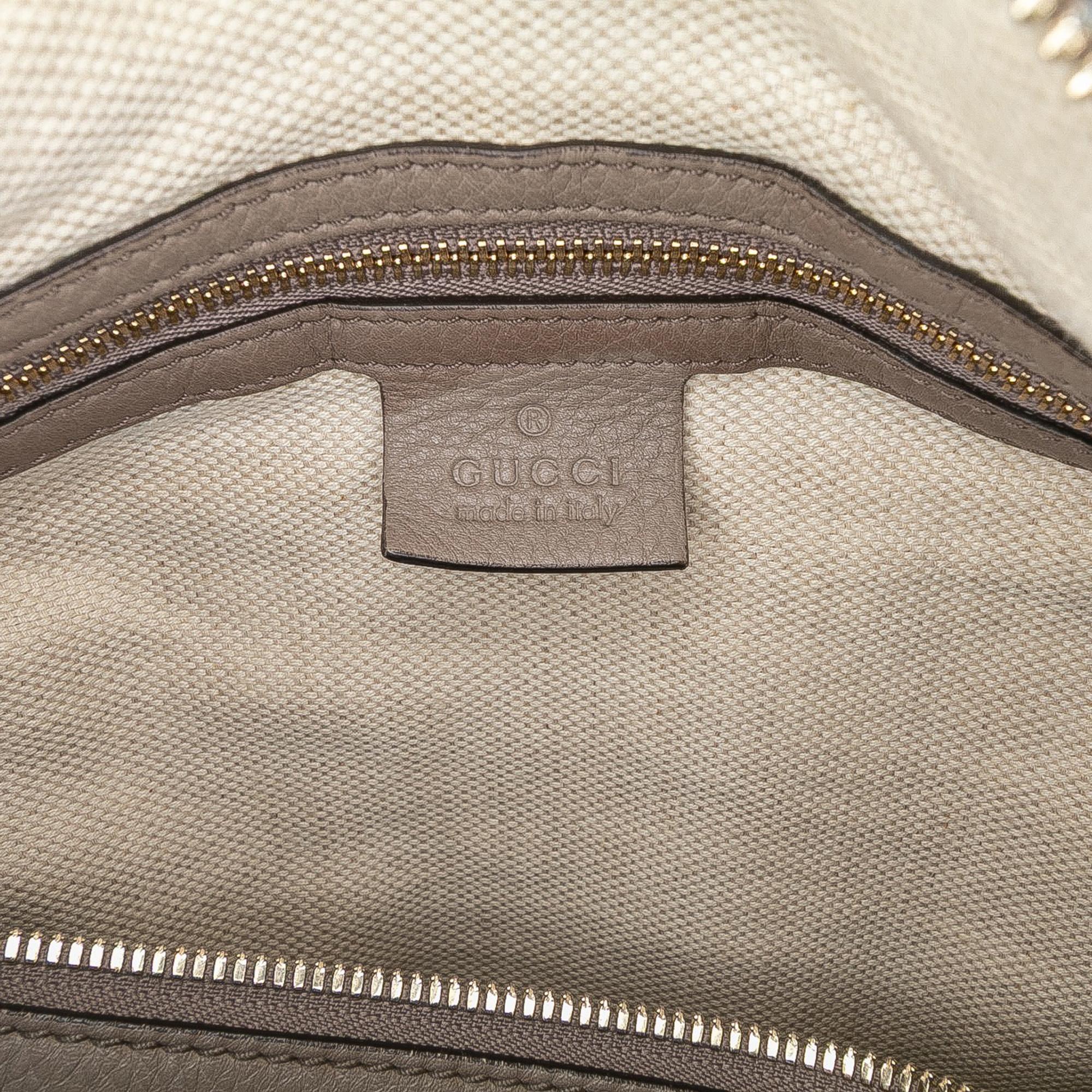 Gucci Medium Pebbled Calfskin Soho Boston Bag