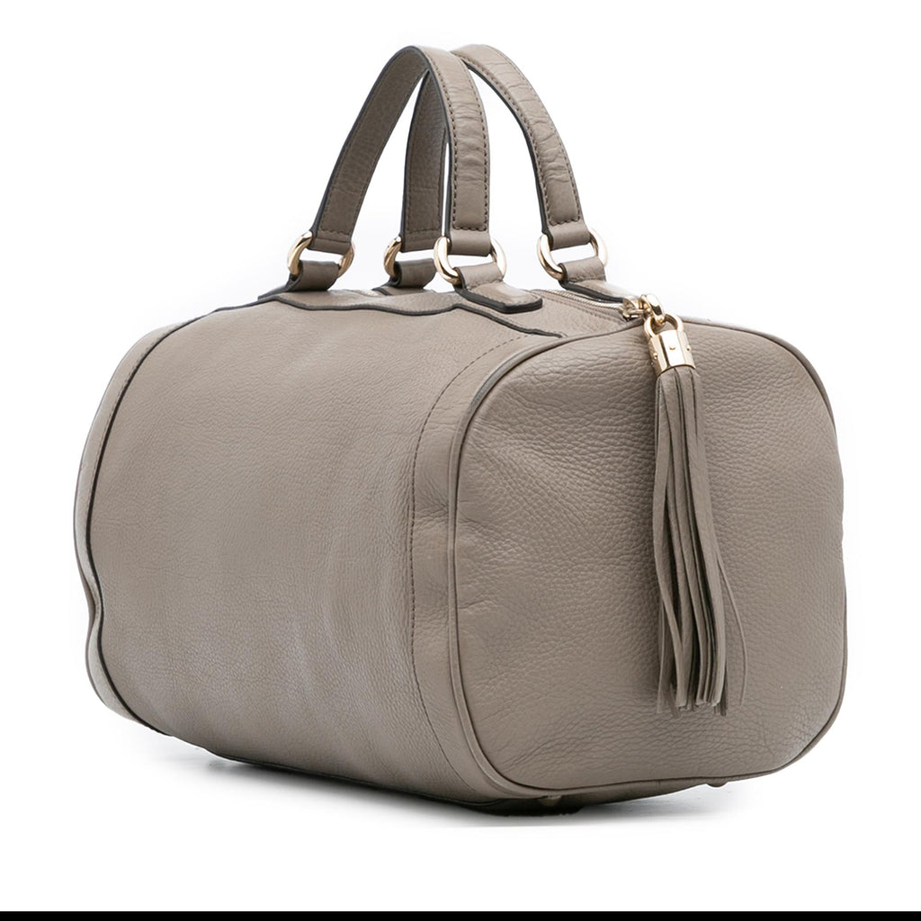 Gucci Medium Pebbled Calfskin Soho Boston Bag