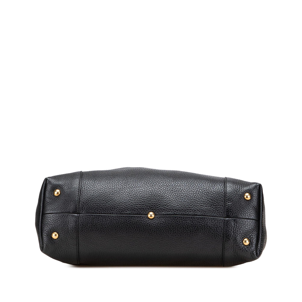 Gucci Medium Pebbled Calfskin Twill Tote