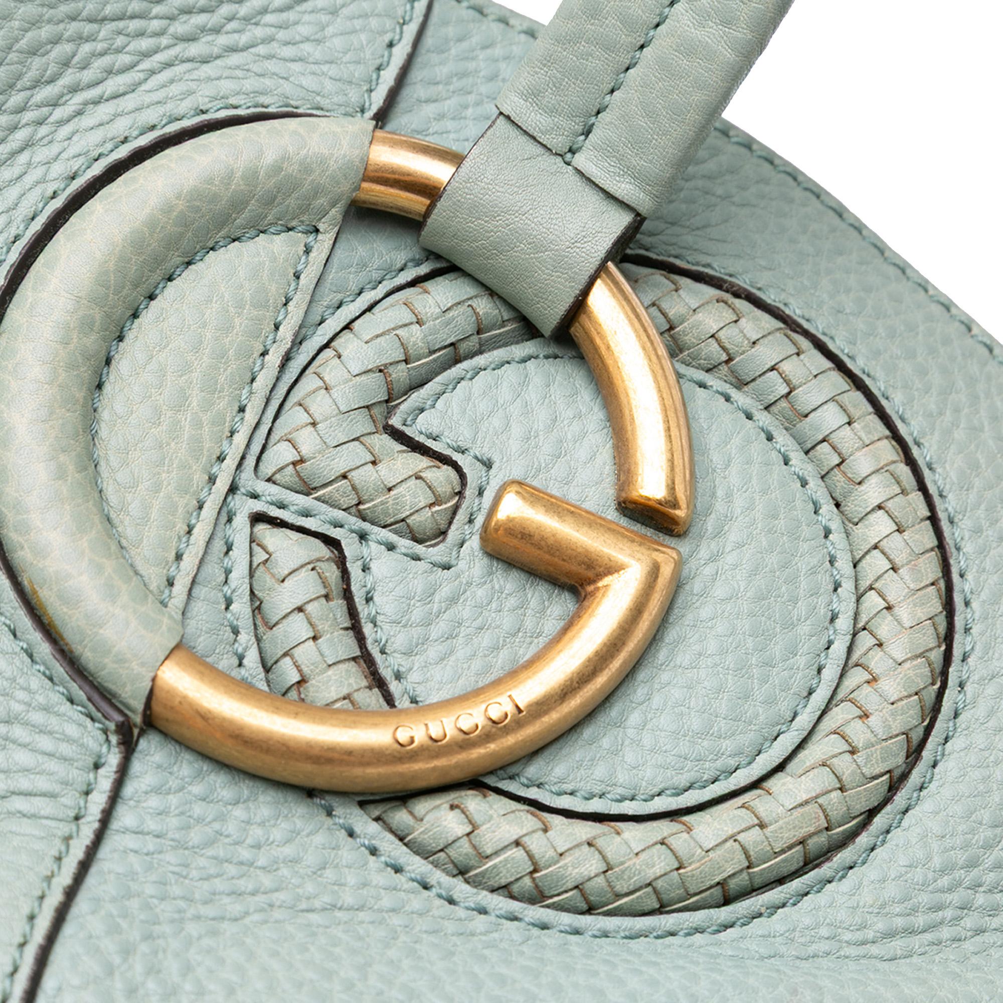 Gucci Medium Pebbled Calfskin Twill Tote
