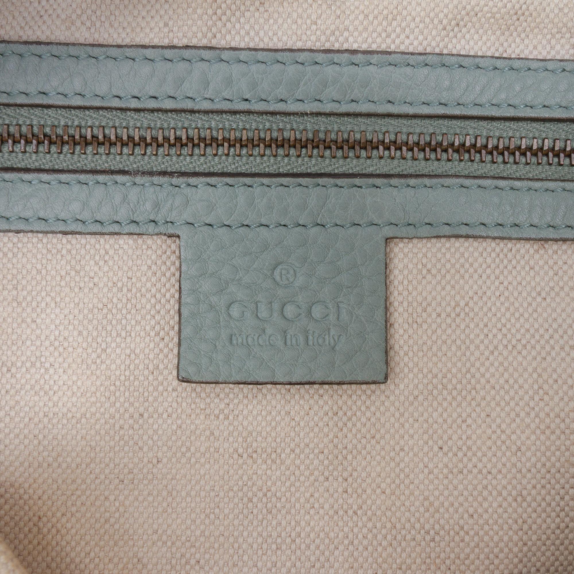 Gucci Medium Pebbled Calfskin Twill Tote