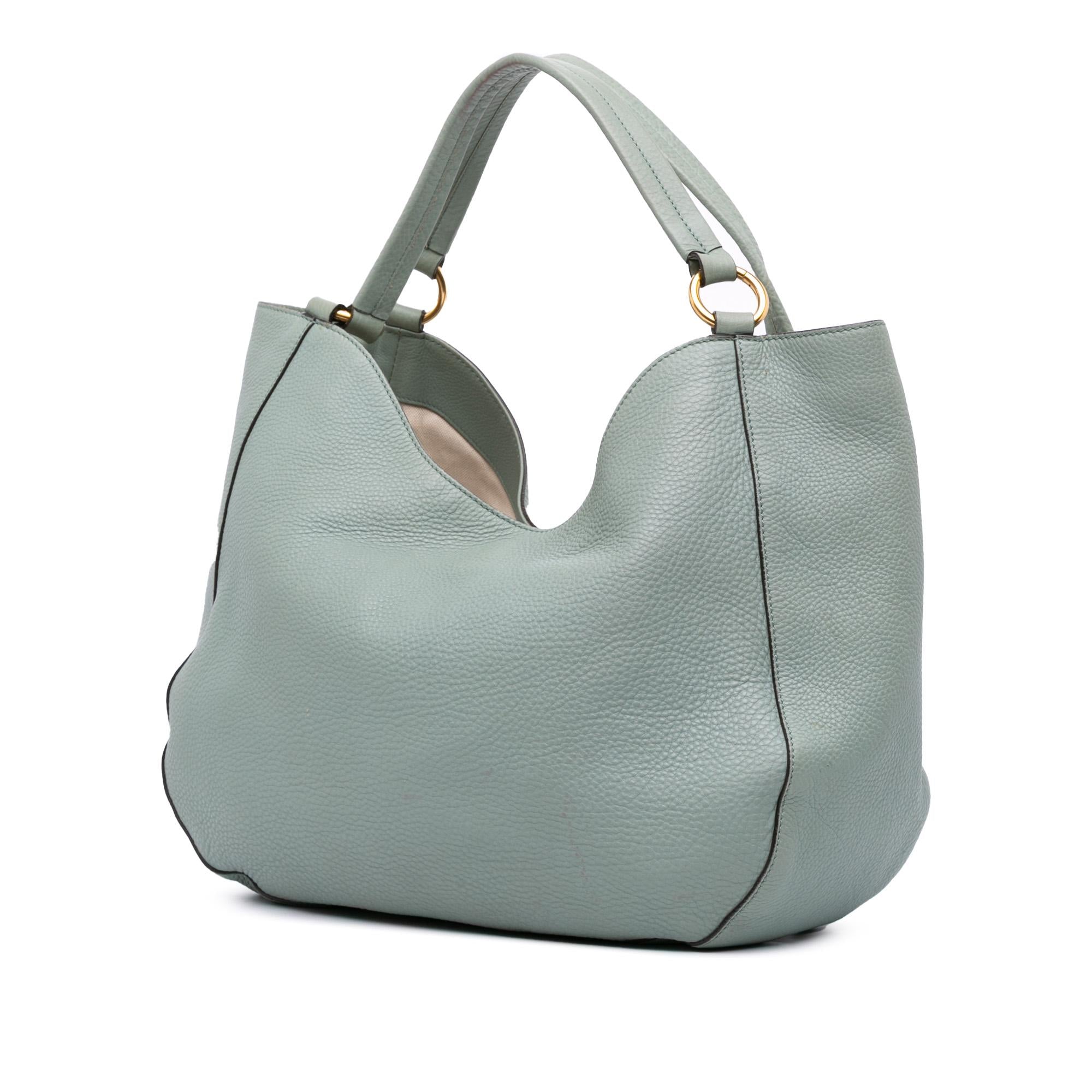 Gucci Medium Pebbled Calfskin Twill Tote
