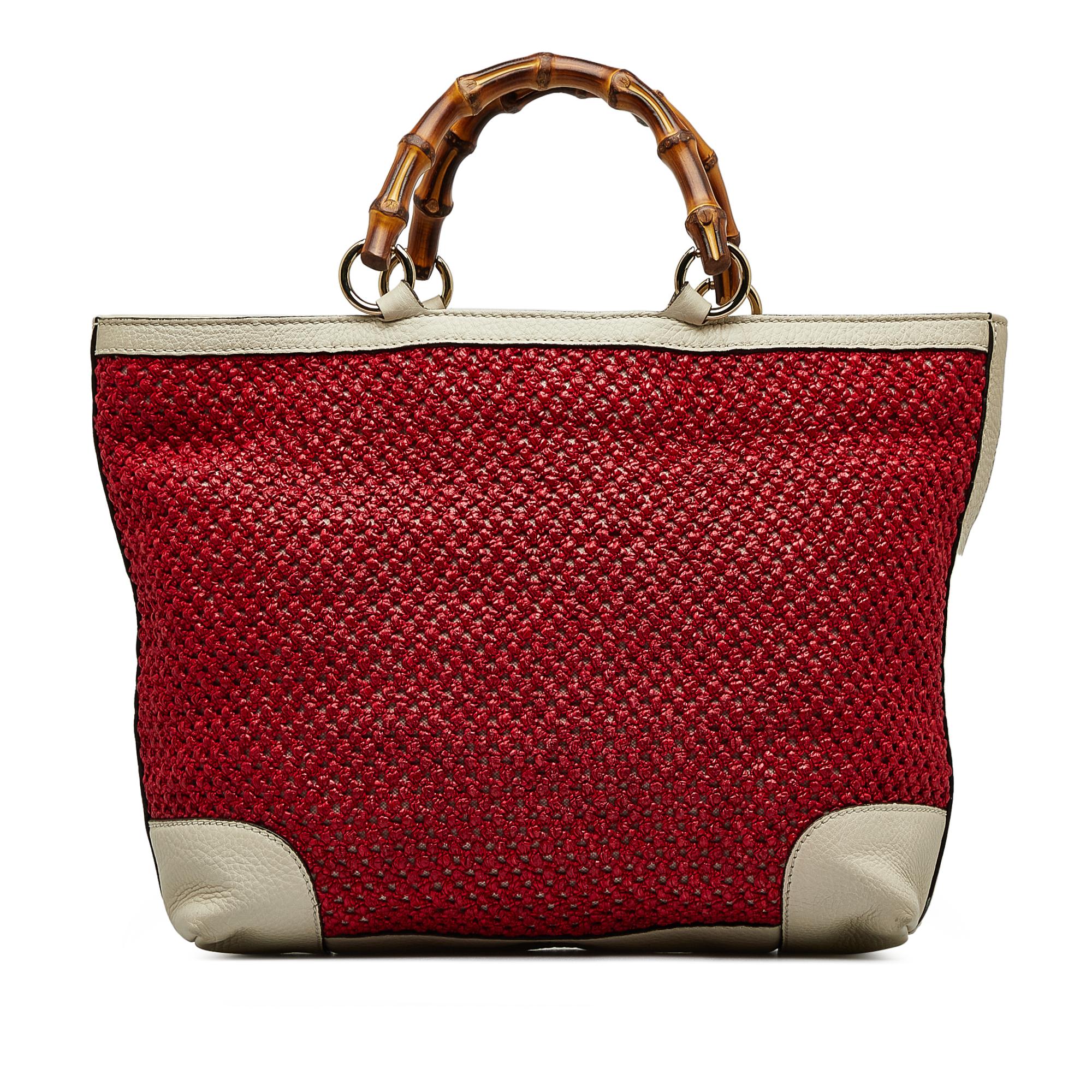 Gucci Medium Raffia Bamboo Shopper Tote (SHG-huzjM4)