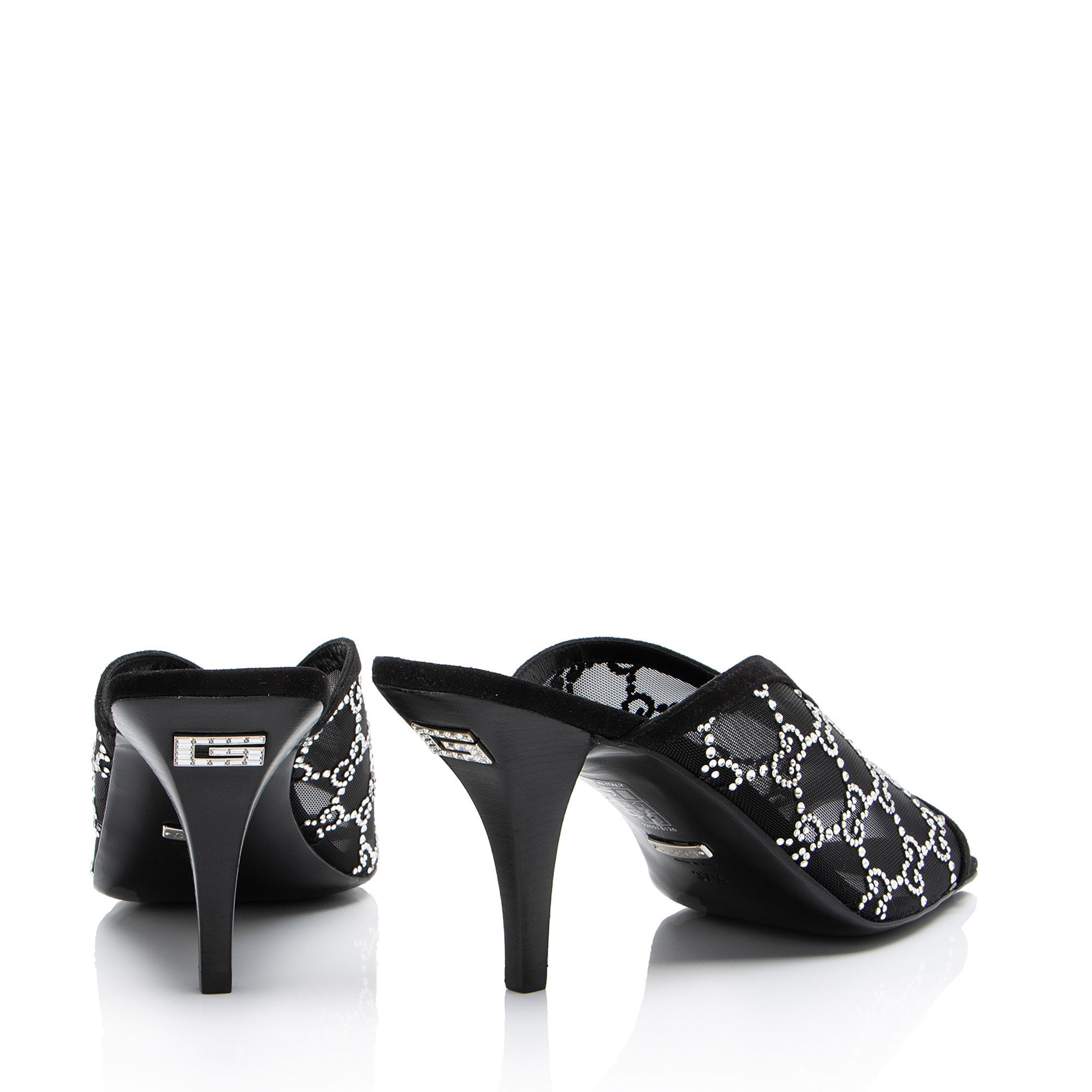 Gucci Mesh Crystal GG Mules - Size 7.5 / 37.5