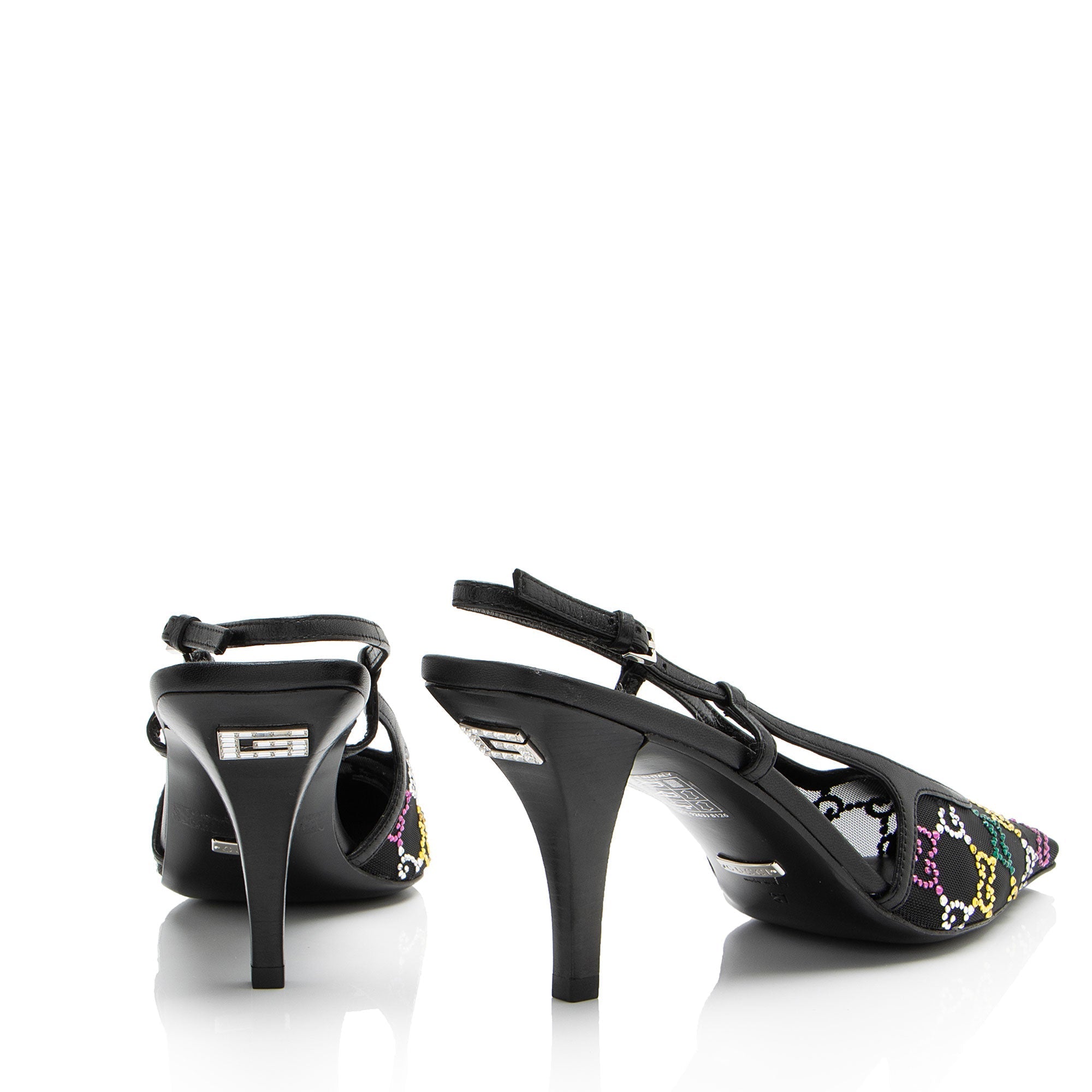 Gucci Mesh Crystal GG Slingback Pumps - Size 7 / 37