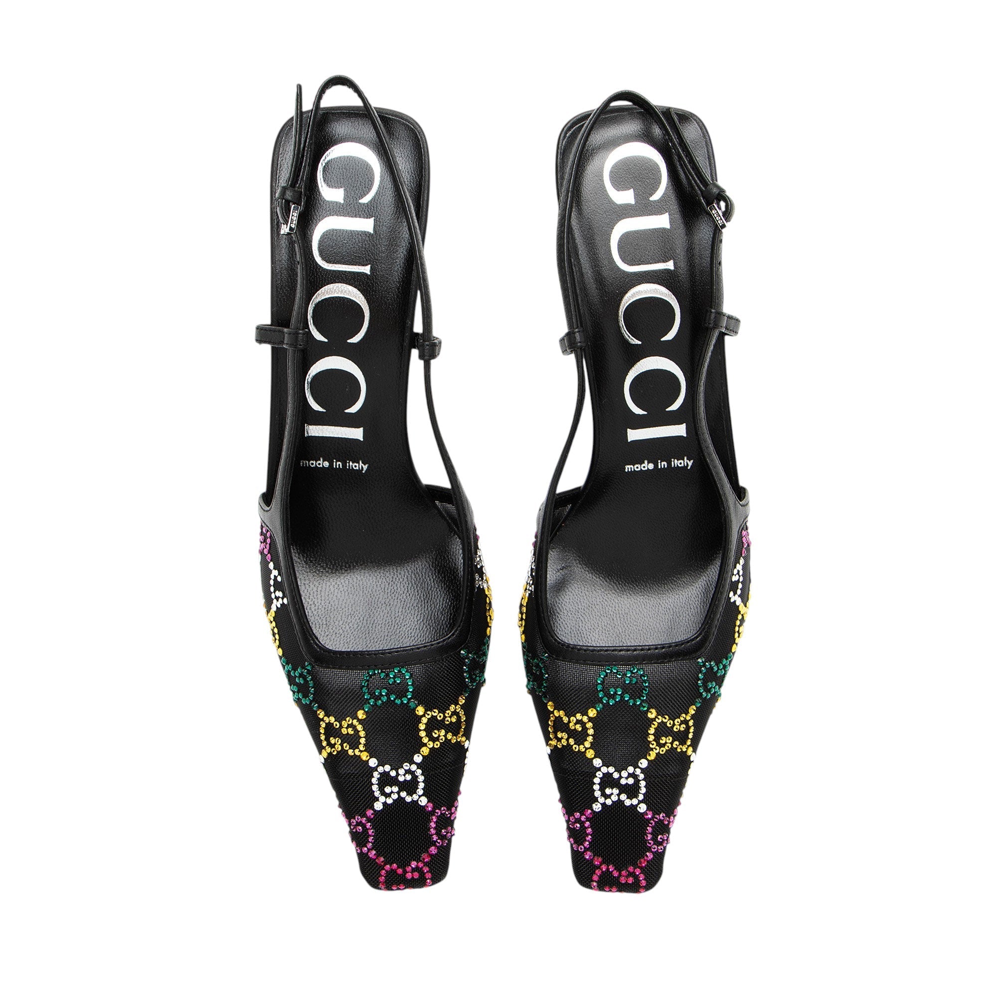 Gucci Mesh Crystal GG Slingback Pumps - Size 7 / 37