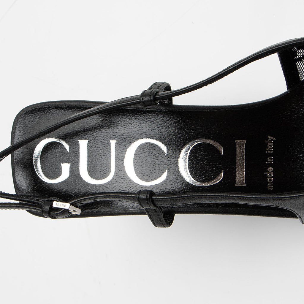 Gucci Mesh Crystal GG Slingback Pumps - Size 7 / 37