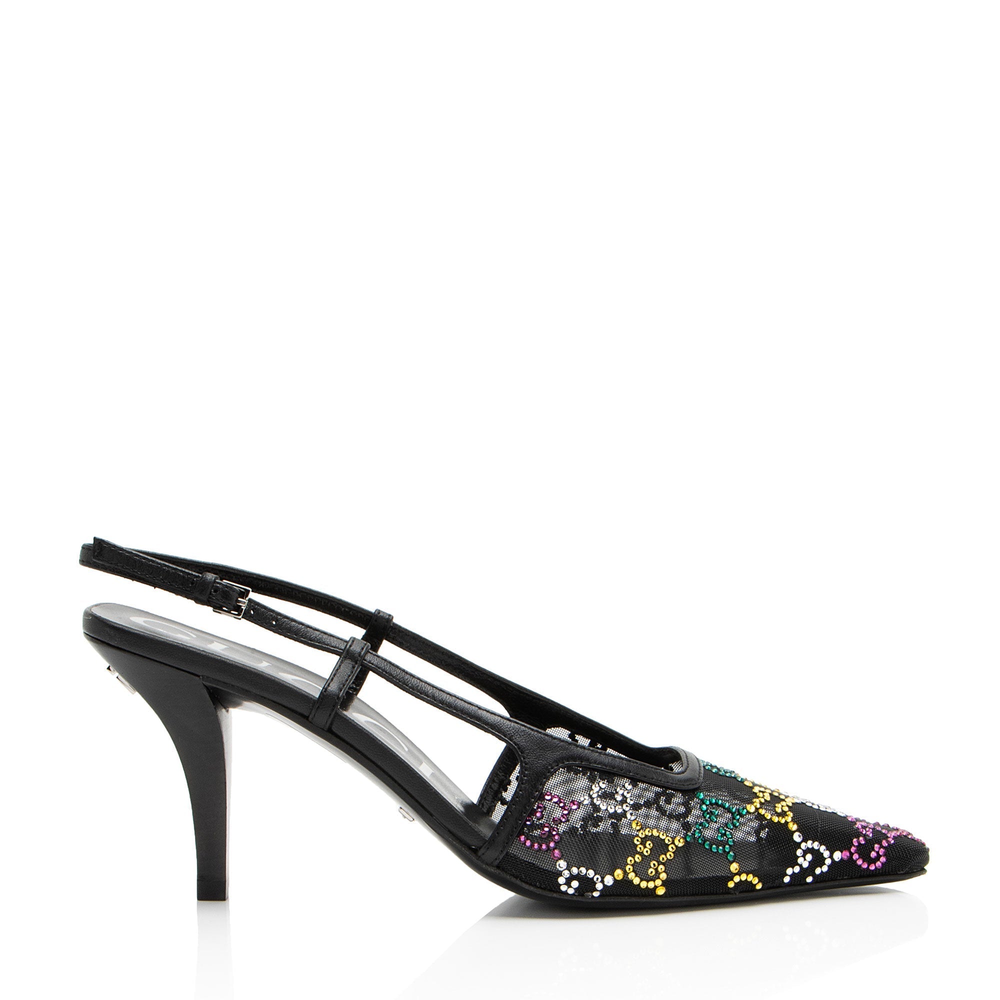 Gucci Mesh Crystal GG Slingback Pumps - Size 7 / 37