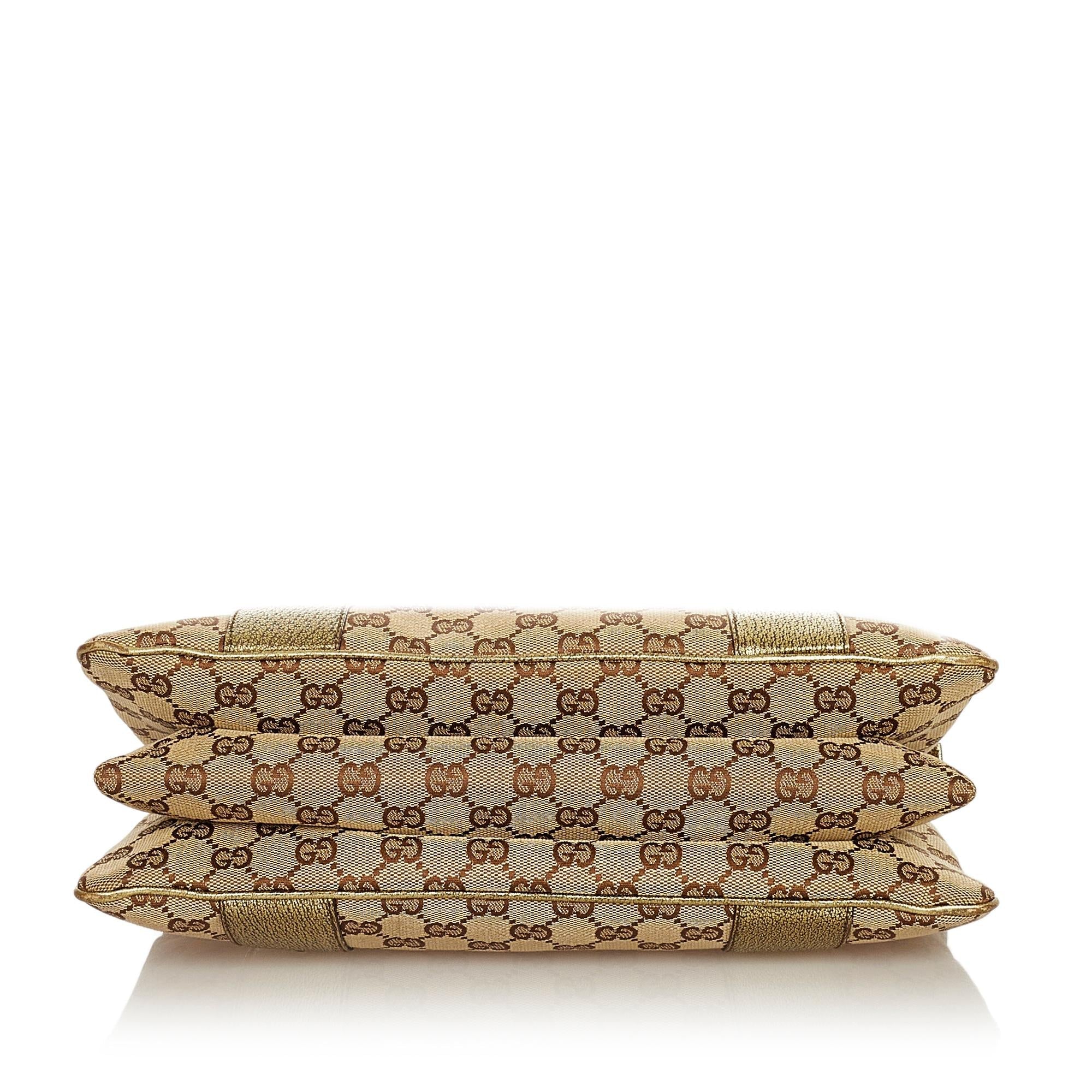 Gucci Metal Bamboo Gucci Canvas Handbag (SHG-25640)