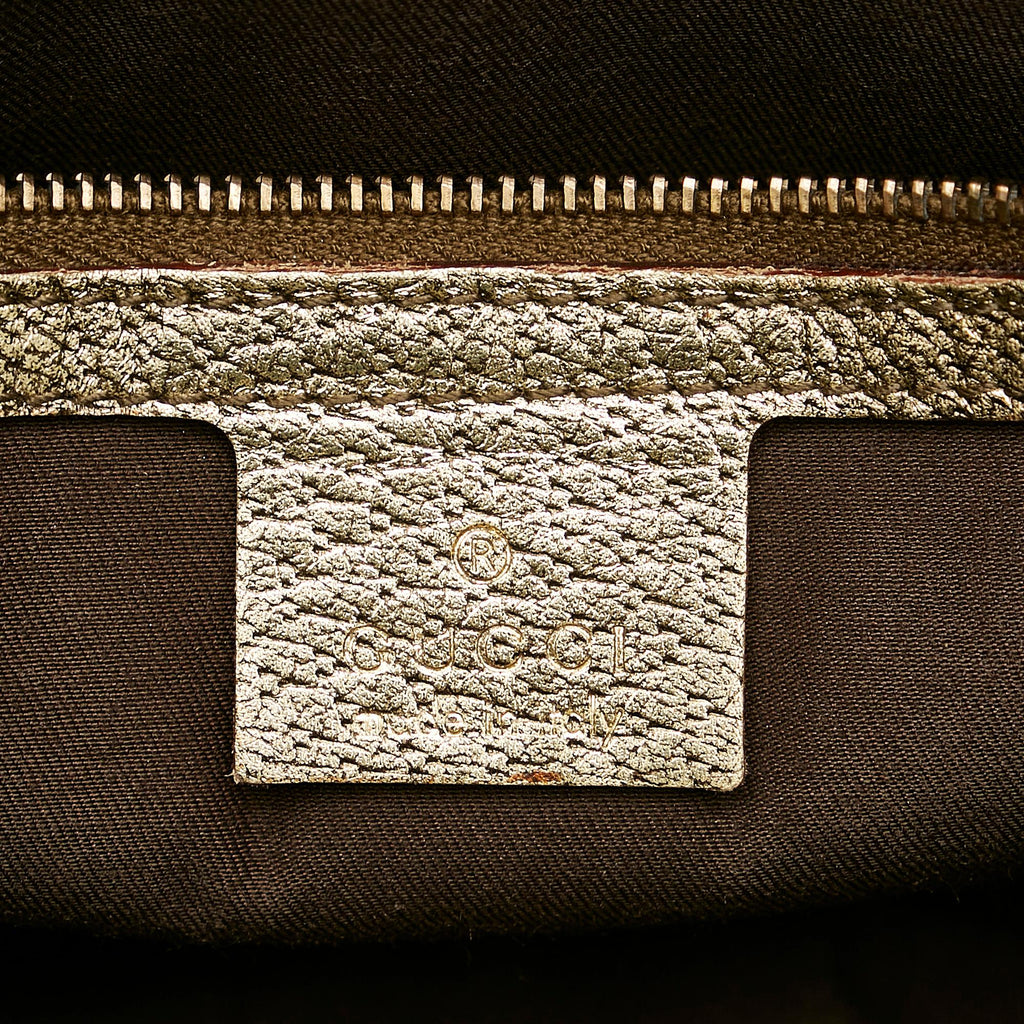 Gucci Metal Bamboo Gucci Canvas Handbag (SHG-25640)